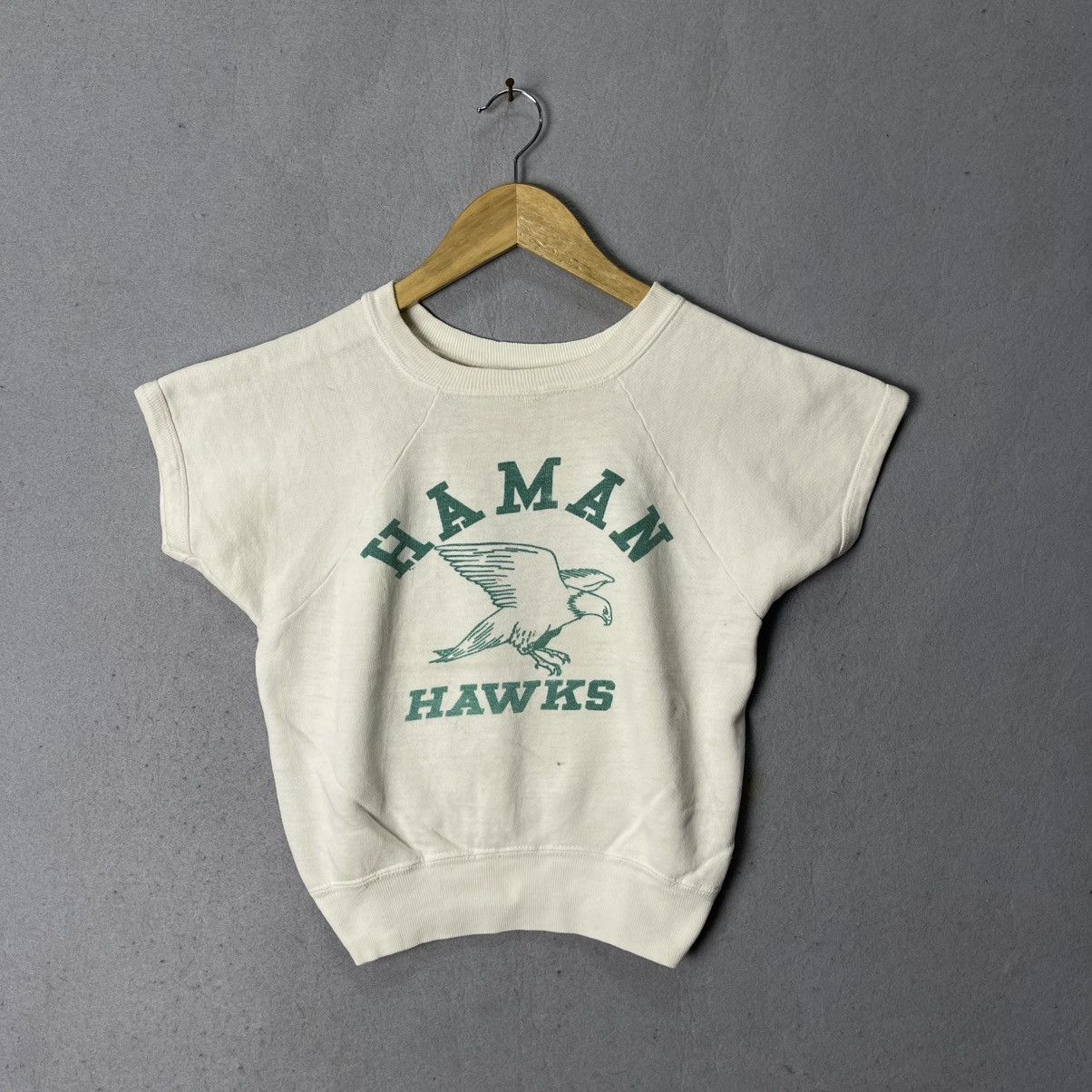 Vintage Vintage 1970s Haman Hawks Short Sleeve Sweatshirt Size US S / EU 44-46 / 1 - 1 Thumbnail