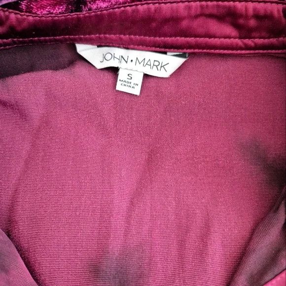 Vintage John Mark Precious Gems Burgundy Collared Long Sleeve Top Size S / US 4 / IT 40 - 6 Thumbnail