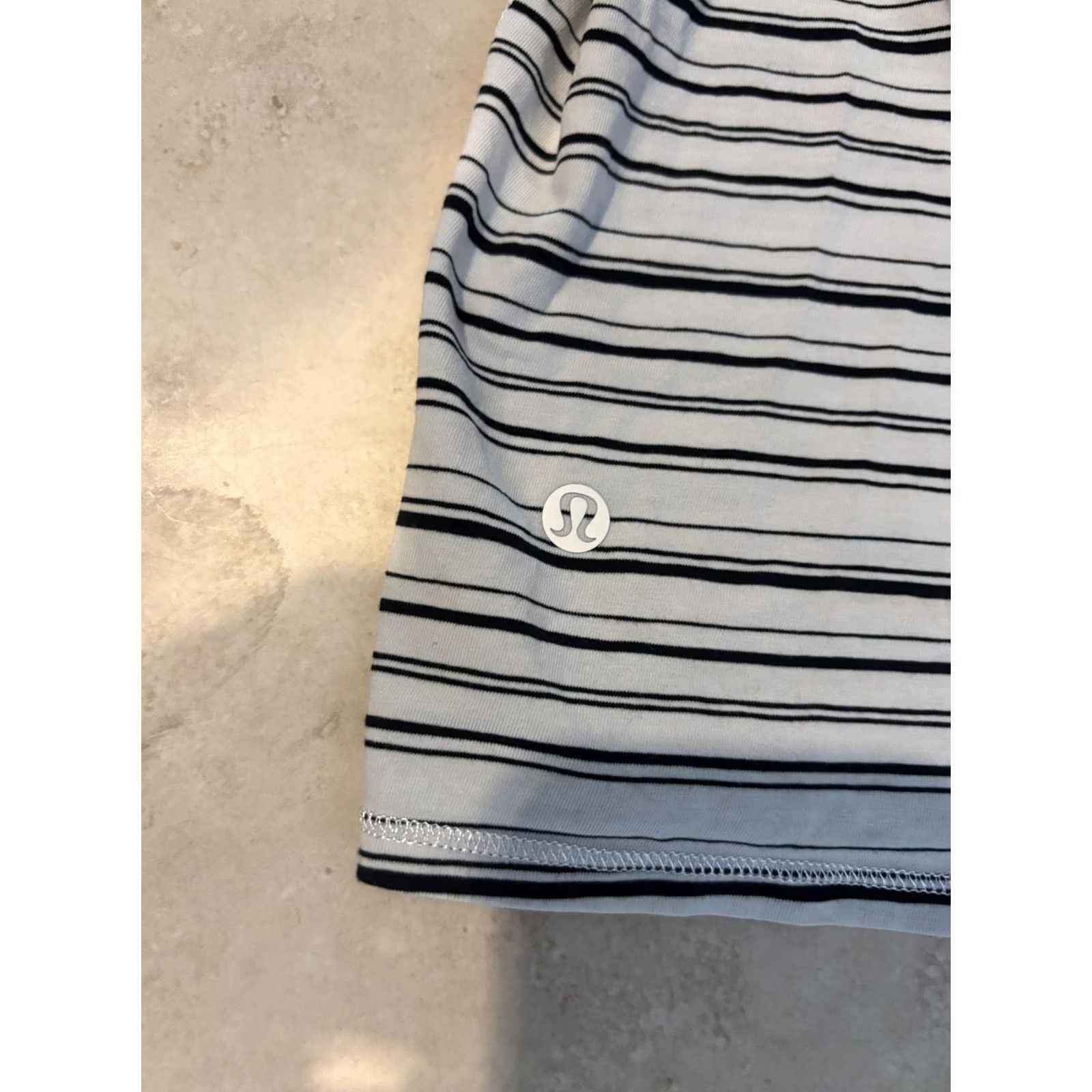 Lululemon Lululemon Tank Womens 6 White Striped Racerback Pima Cotton Yoga Shirt Size M / US 6-8 / IT 42-44 - 5 Thumbnail
