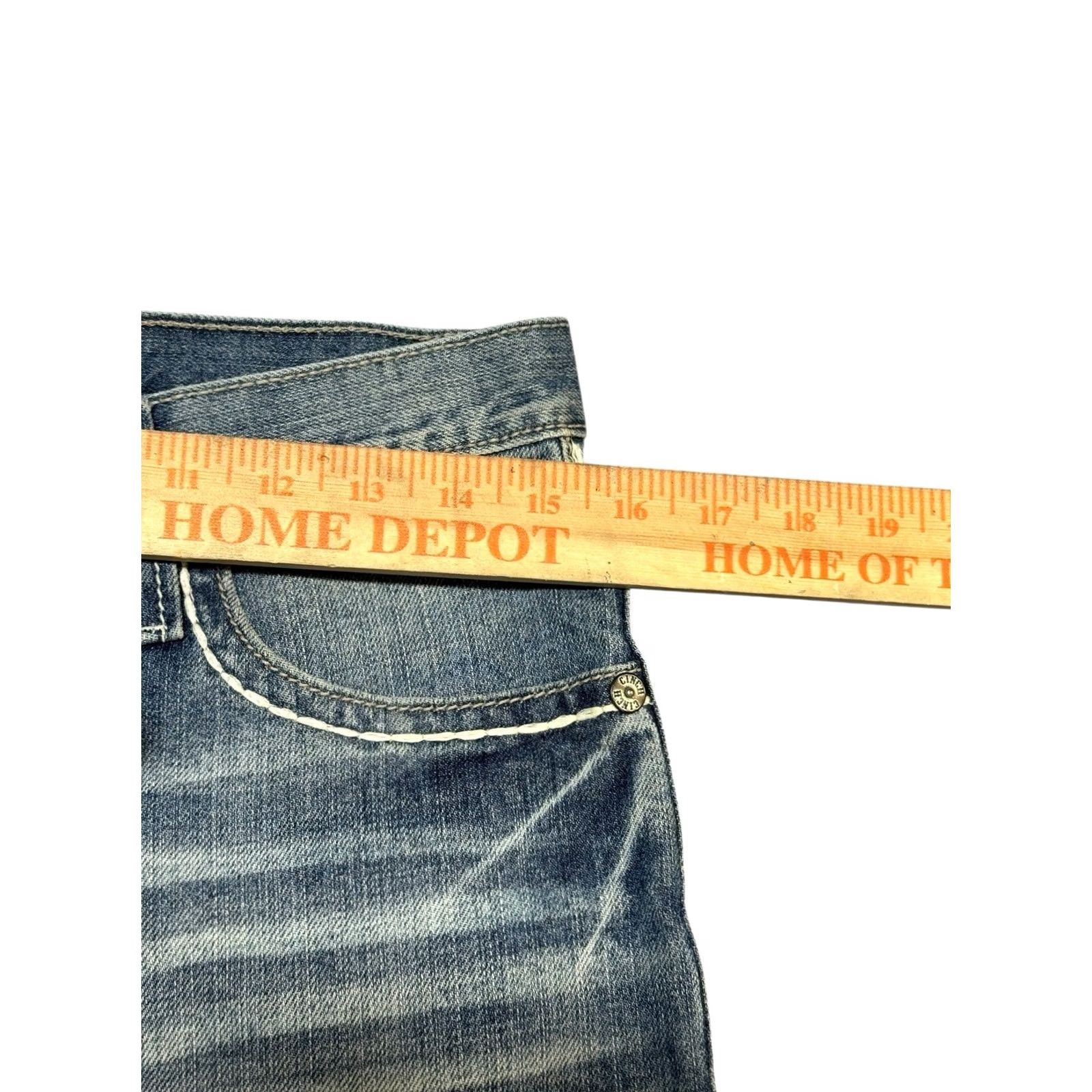 Denime Cinch Grant Jeans Mens 29x32 Blue Denim Straight Leg Mid Rise Western Distressed Jeans Mens Regular Size 29 Color Blue with Pockets Size US 29 - 4 Thumbnail