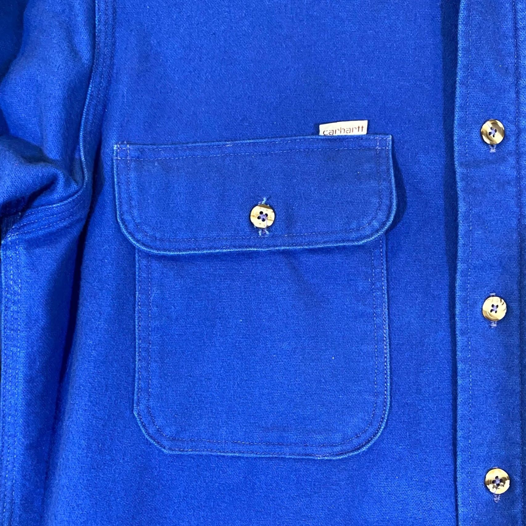 Carhartt VINTAGE Carhartt Shirt Mens M - L Blue Wool Acrylic Blend Button Up Outdoor Workwear Size US M / EU 48-50 / 2 - 3 Thumbnail