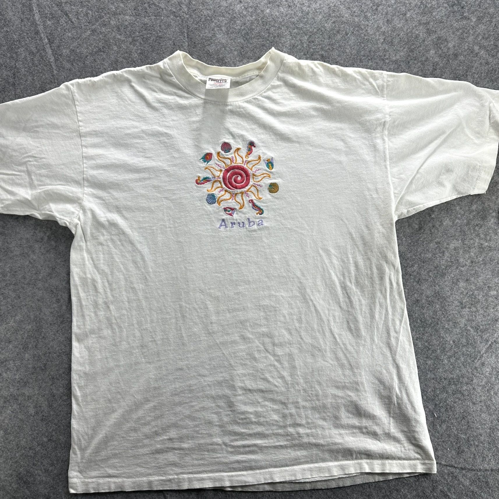Vintage VINTAGE Aruba Shirt Mens XL T-Shirt Short Sleeve Cotton Beach Sun Embroidered Jamaica 90s Size US XL / EU 56 / 4 - 2 Thumbnail