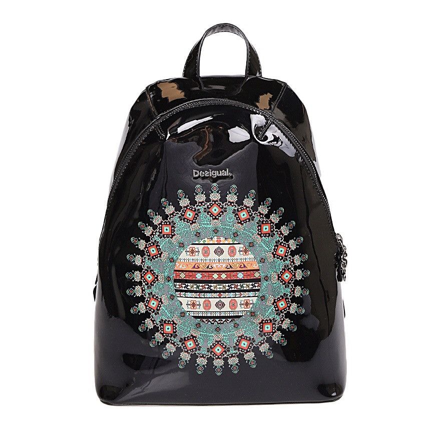 Desigual Desigual Vinil Galactic Lima Black Glossy Backpack Size ONE SIZE - 1 Thumbnail