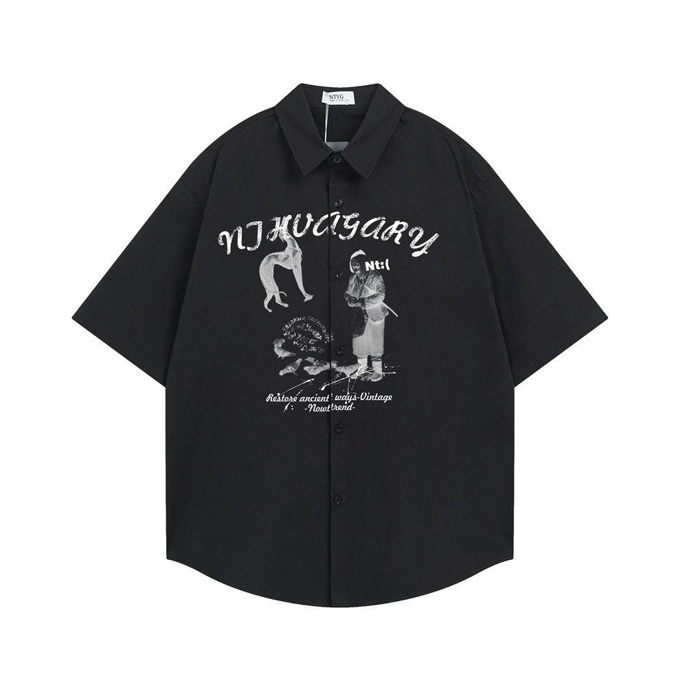 Japanese Brand × Vintage American street character print men's shirt loose casual Size US M / EU 48-50 / 2 - 1 Thumbnail