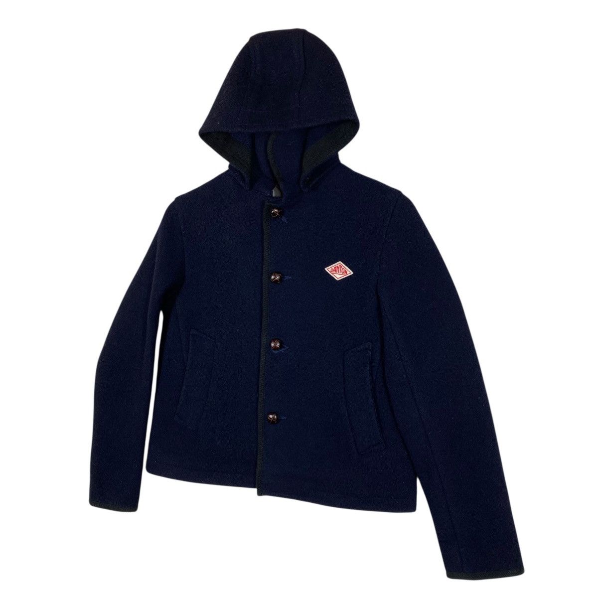 Danton Vintage Danton Vetements Travail Hoodie Wool Button Jacket Size US S / EU 44-46 / 1 - 2 Thumbnail