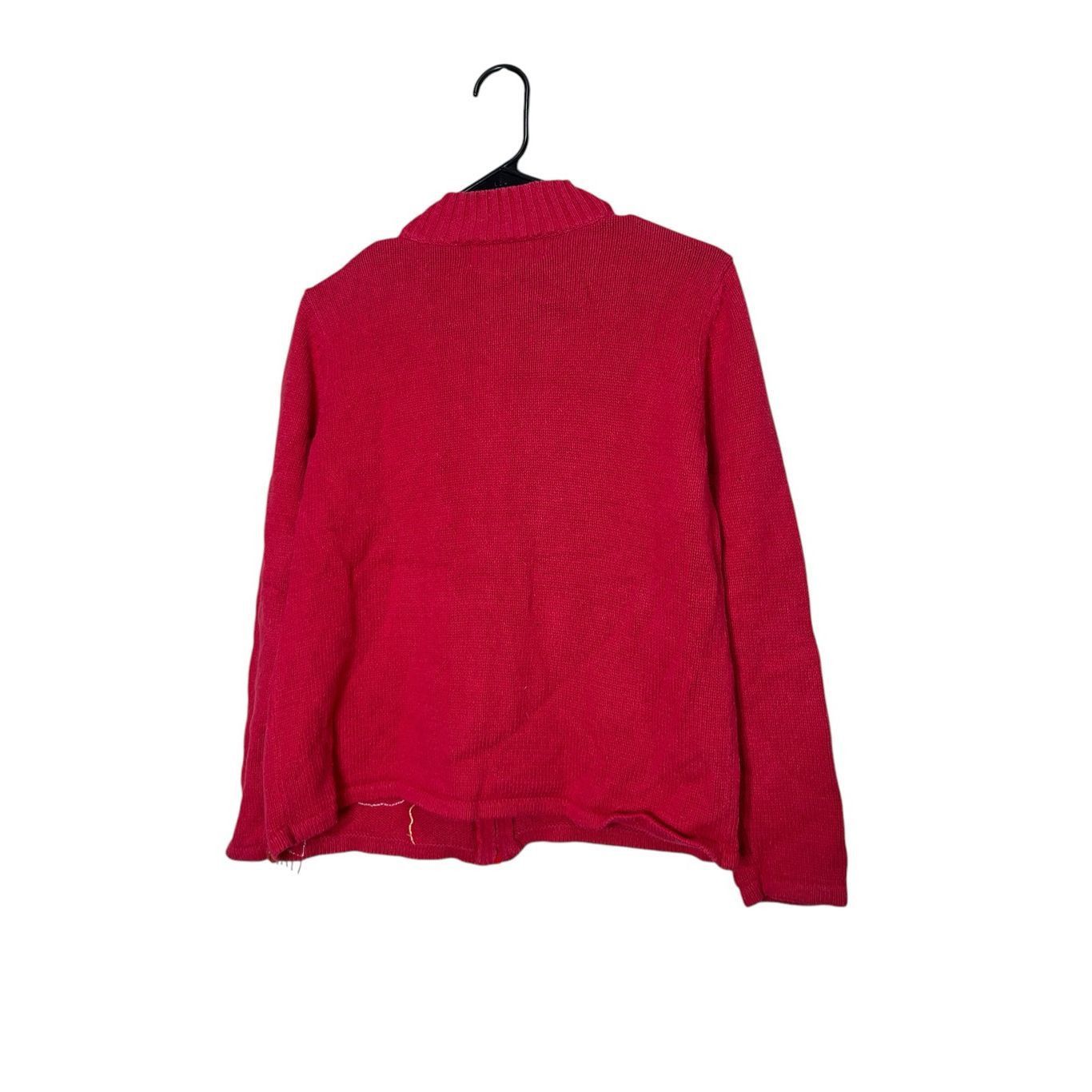 Other Vintage Tiara International Zip Cardigan Red Snowman Christm Size L / US 10 / IT 46 - 6 Thumbnail