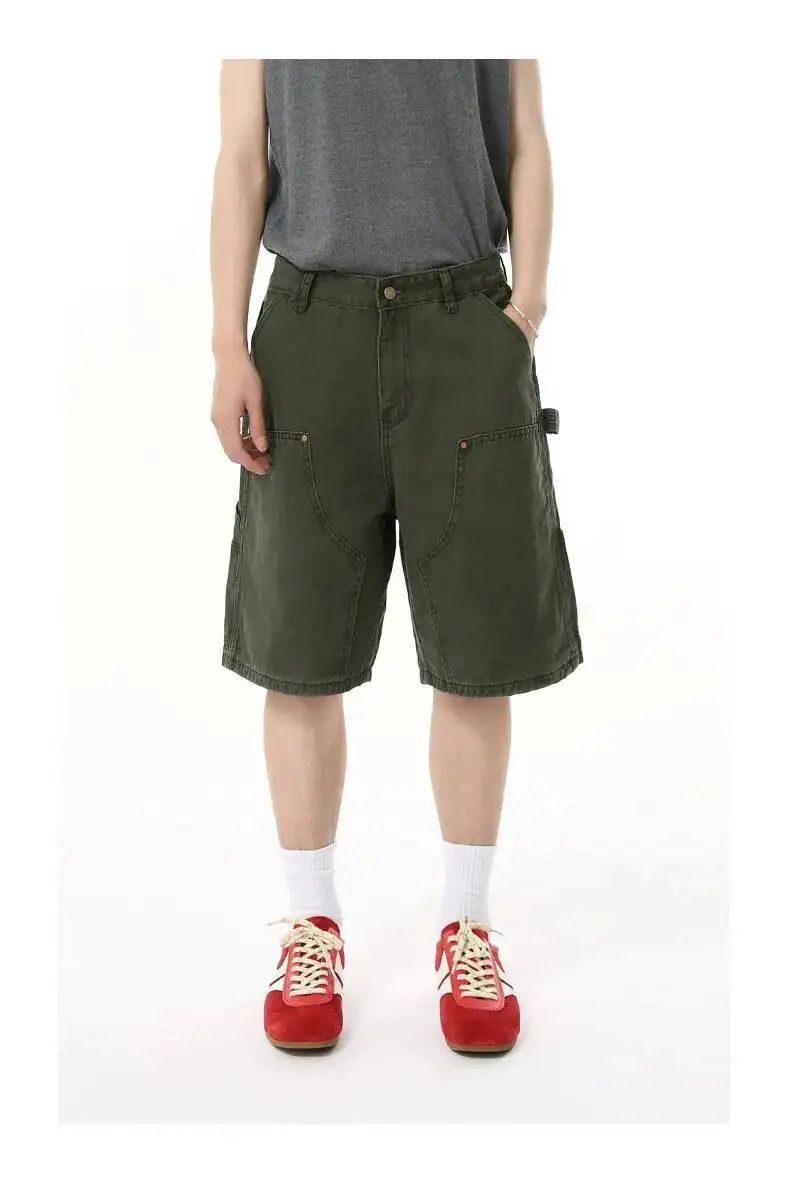 Japanese Brand Denim Shorts Multi Pocket Jeans Green Size US 30 / EU 46 - 4 Thumbnail