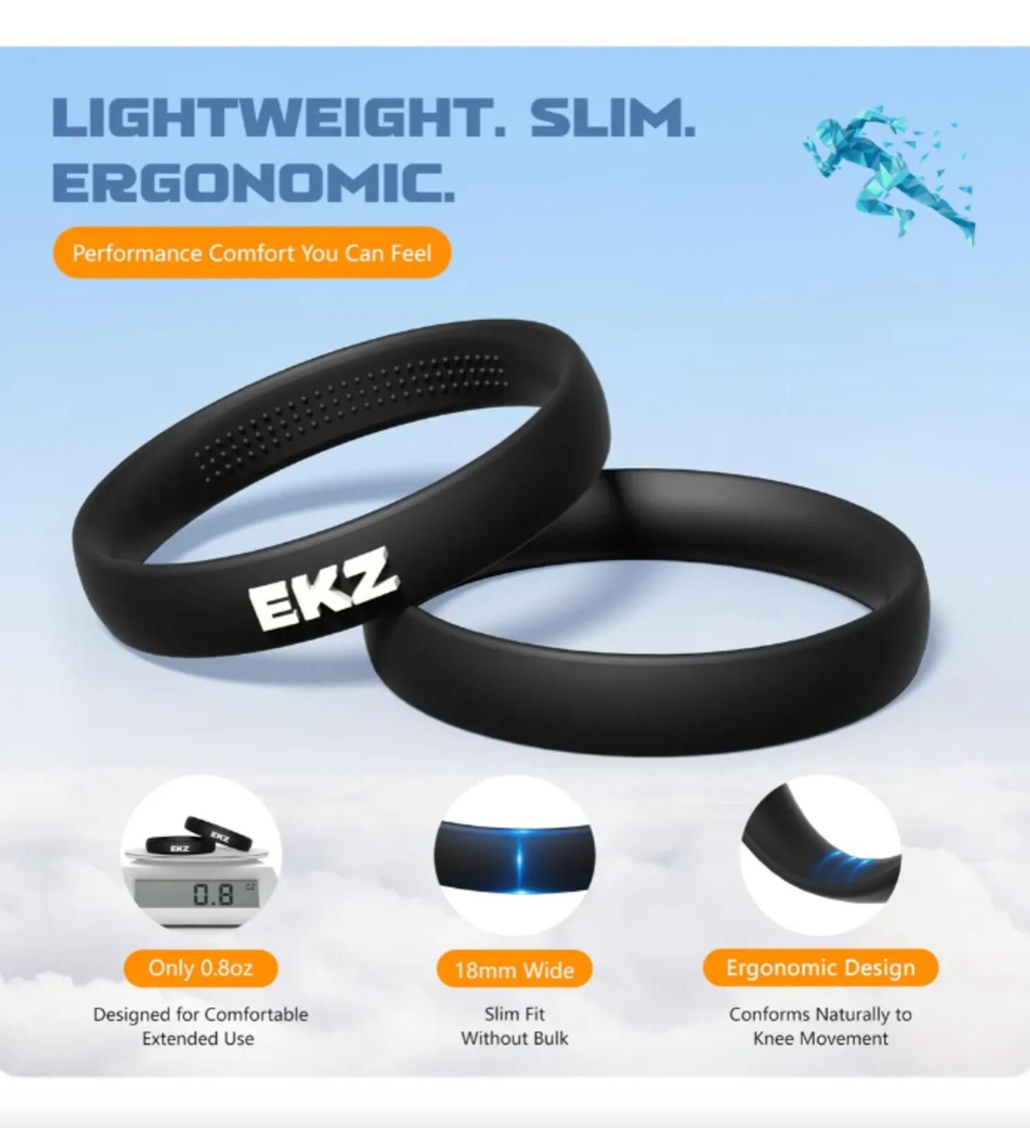 Other EKZ Patella Tendon Knee Strap - 2 Pack Comfort & Support Size ONE SIZE - 4 Thumbnail