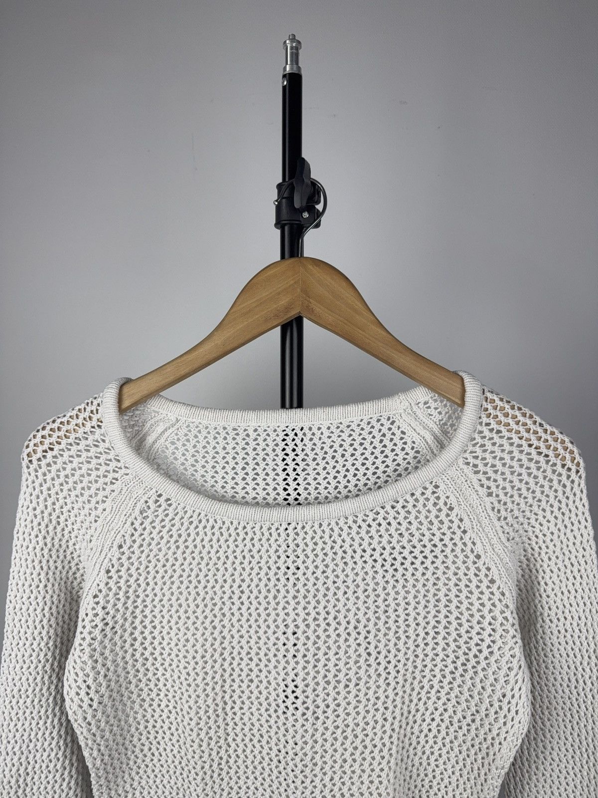 Japanese Brand × Vintage Vintage 90s Y2K Japanese Avant Garde knit mesh sweatshirt Size S / US 4 / IT 40 - 2 Thumbnail