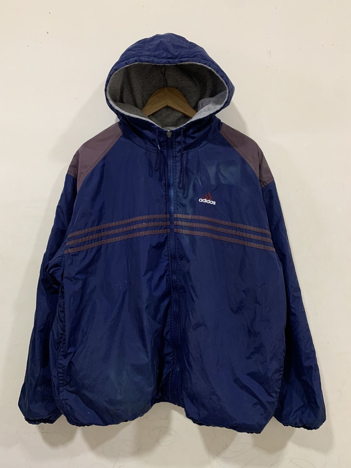 Adidas Vintage Adidas Reversible Hooded Jacket Size US L / EU 52-54 / 3 - 10 Thumbnail