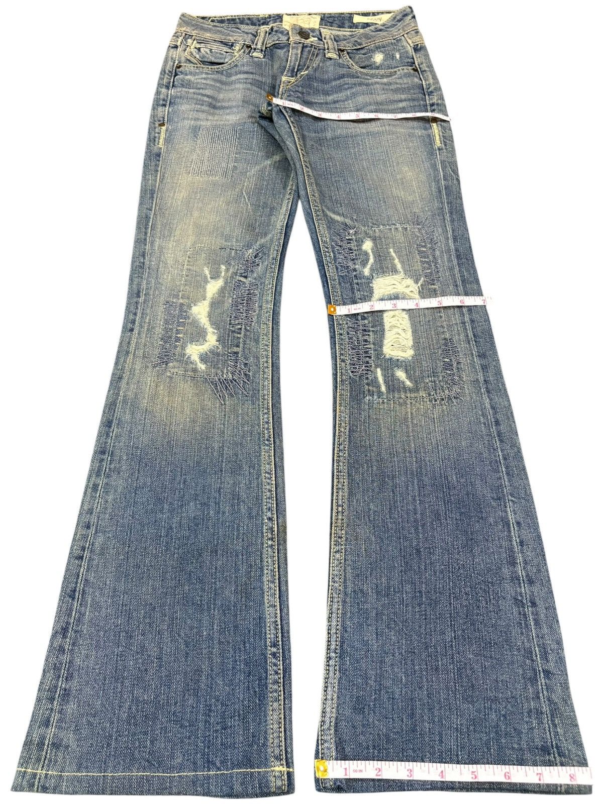 Taverniti Vintage Japanese Brand Mud Wash Distress Bootcut Flare Jean Size US 28 / EU 44 - 12 Thumbnail