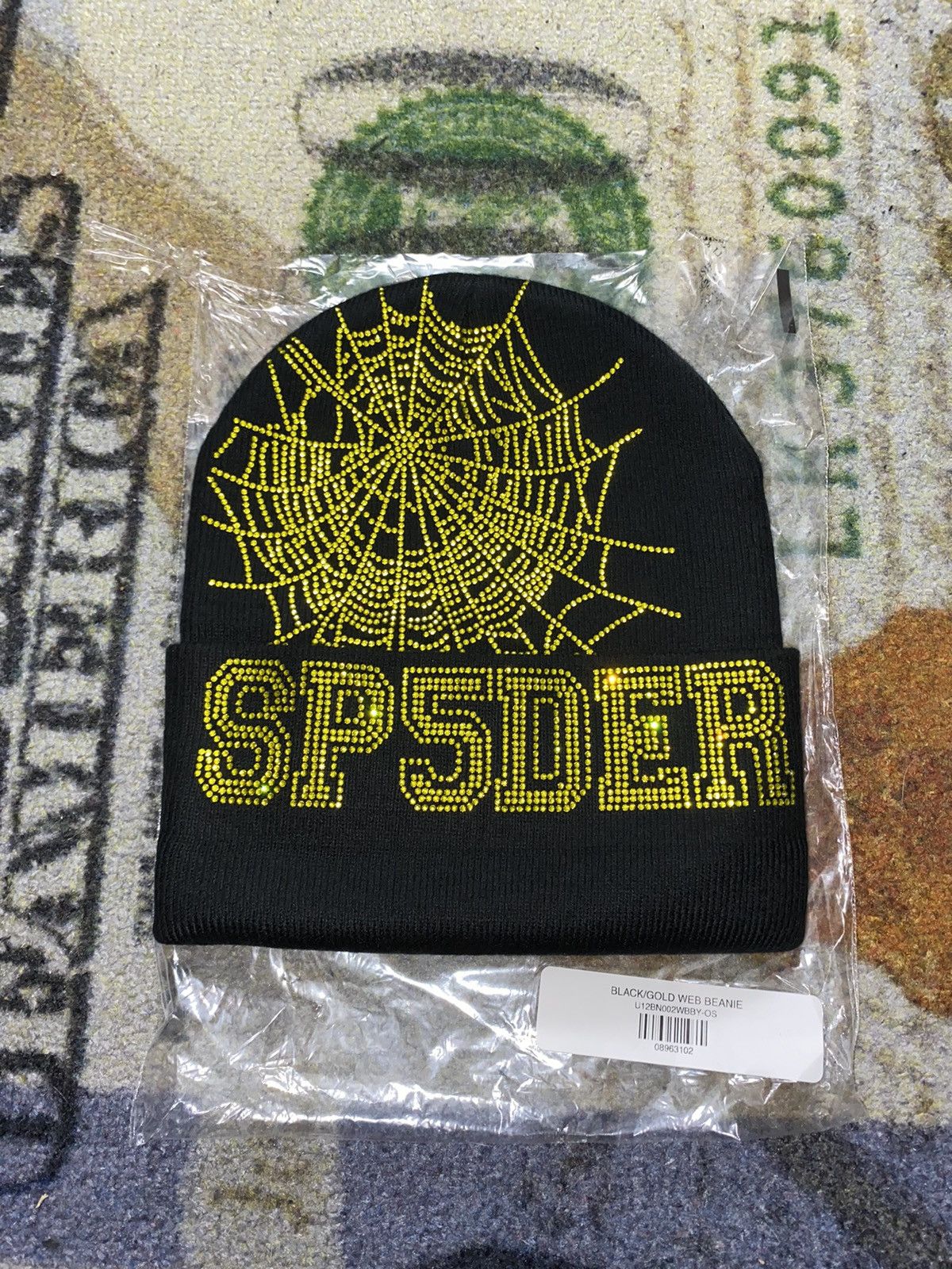 Sp5der Sp5der OG Web Beanie Black Yellow Size ONE SIZE - 1 Thumbnail