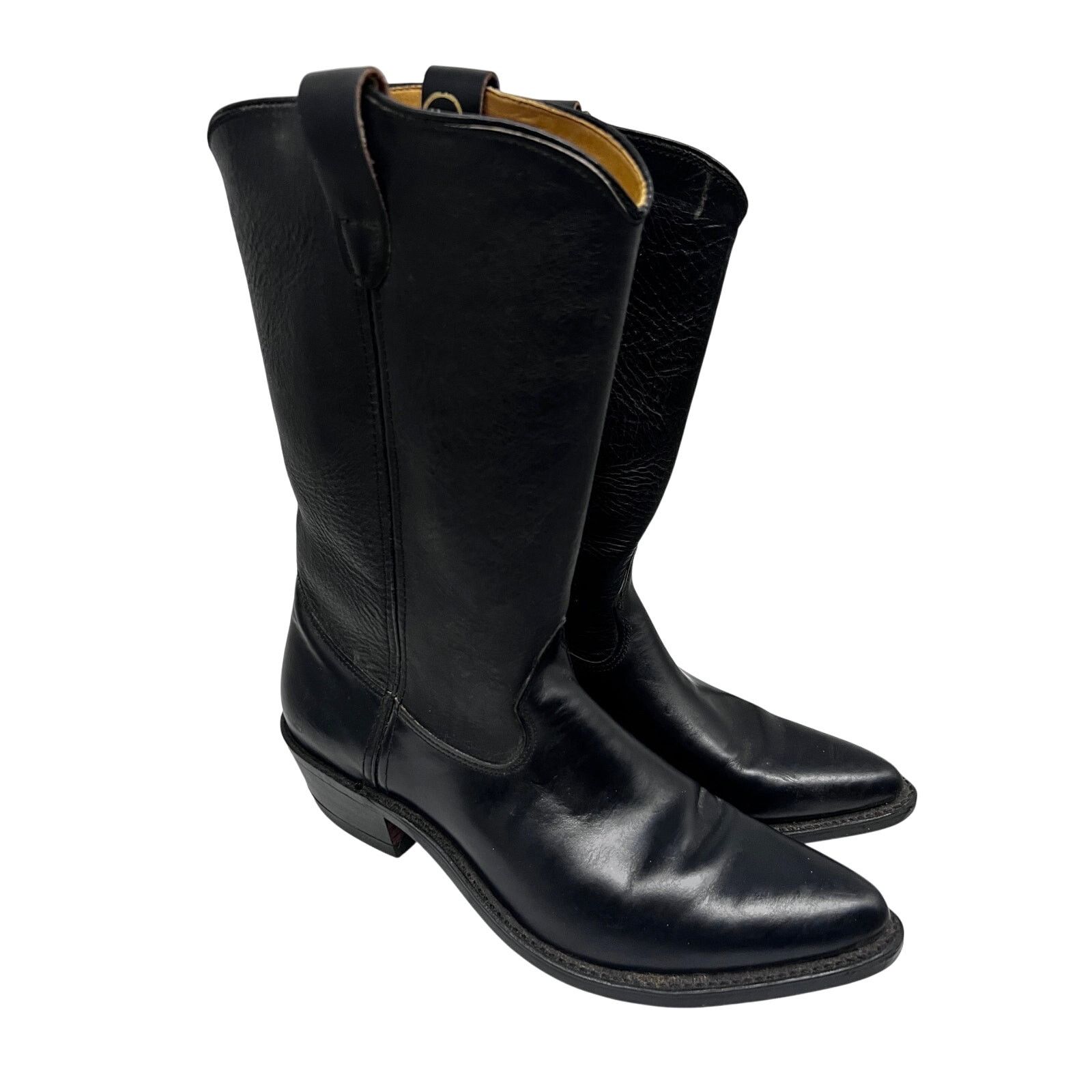 Vintage Sonora Double H West Black Leather Western Cowboy Boots 11D Size US 11 / EU 44 - 2 Thumbnail