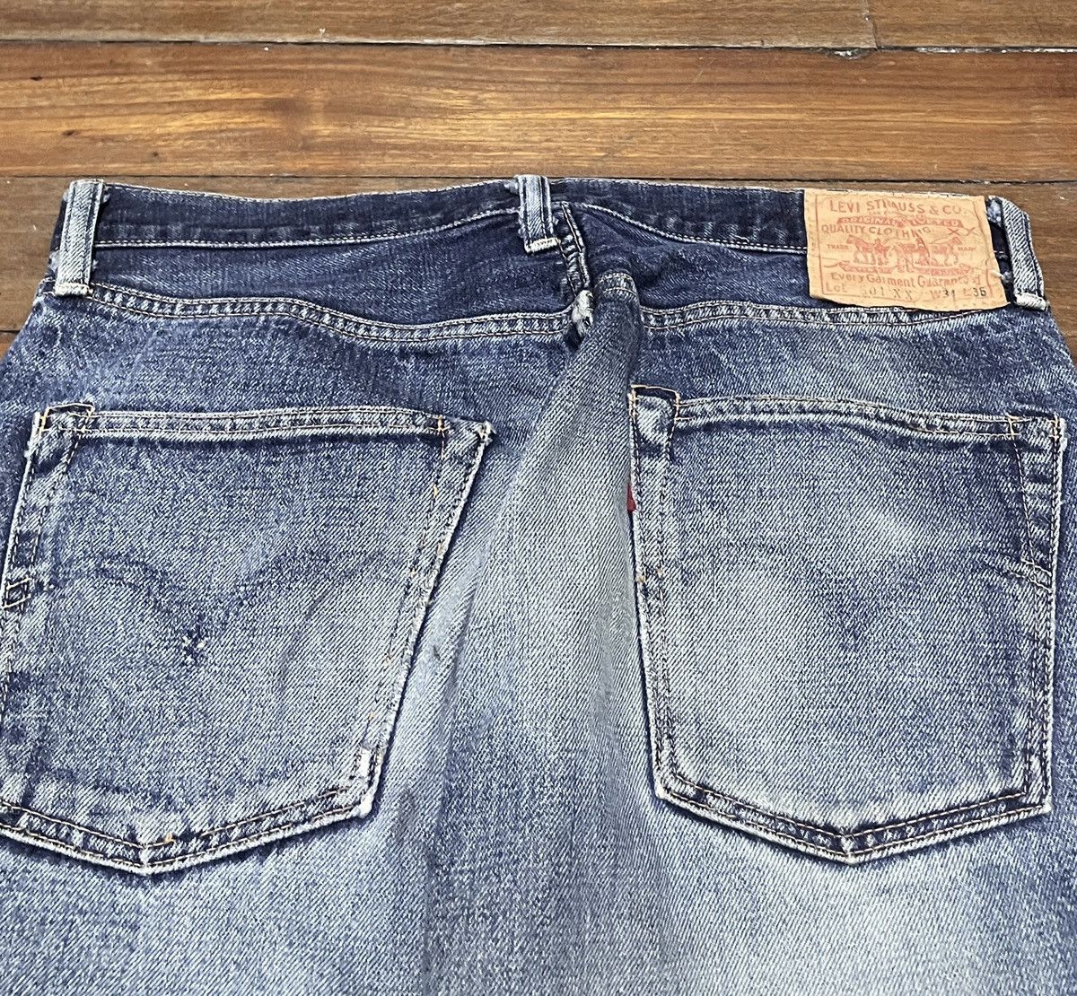 Levi's Very Rare Vintage Levis 501XX Big E Selvedge Jeans 1990s Size US 34 / EU 50 - 4 Thumbnail