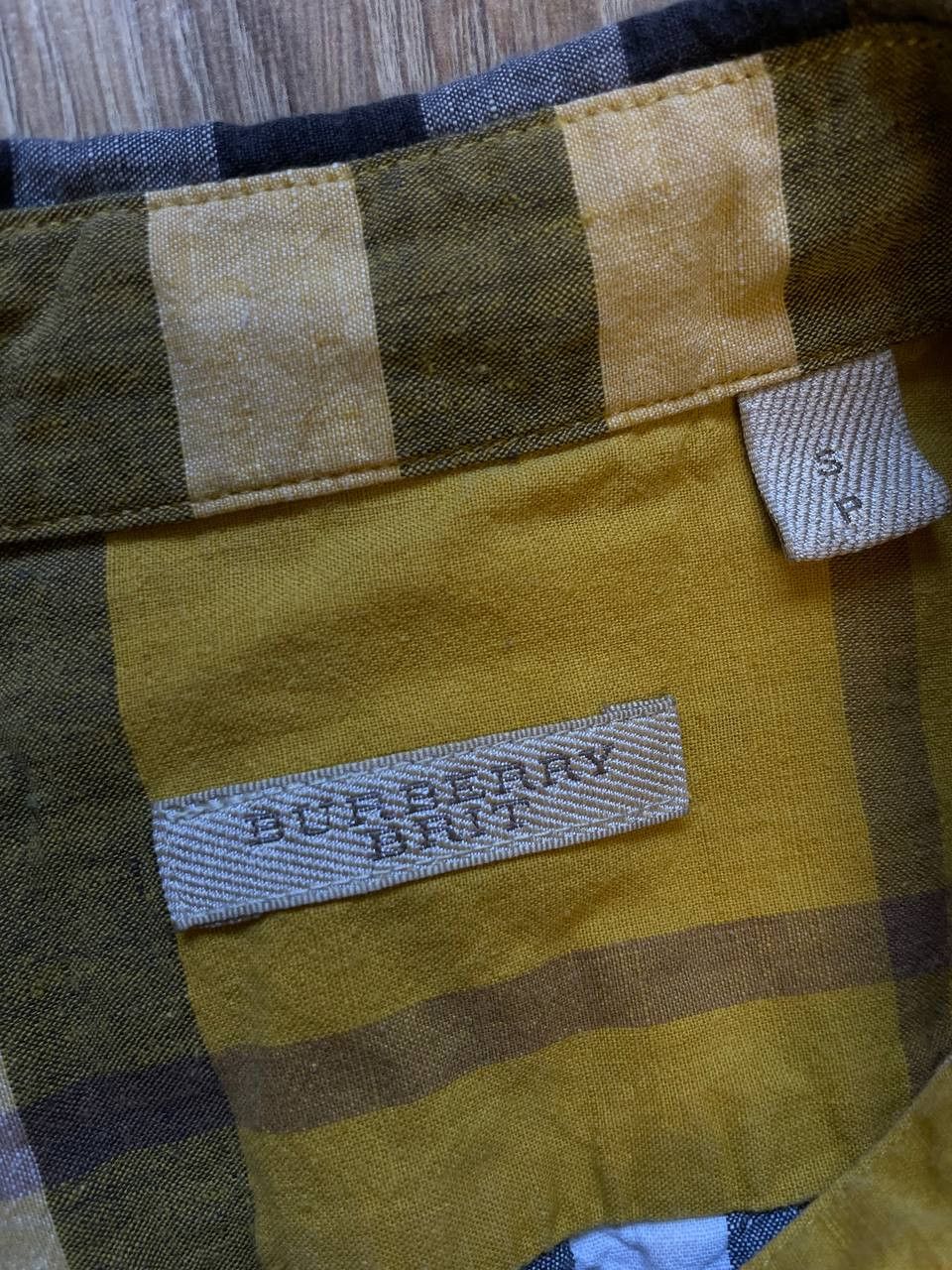 Burberry Burberry Brit YELLOW Check Linen / Cotton Button Down Shirt Size US S / EU 44-46 / 1 - 14 Thumbnail