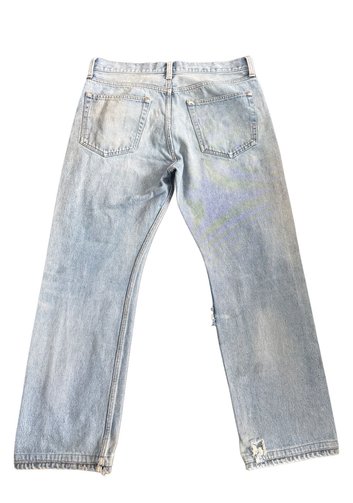 Balenciaga Balenciaga Distressed Straight-Leg Jeans – Light Wash Size US 32 / EU 48 - 2 Thumbnail