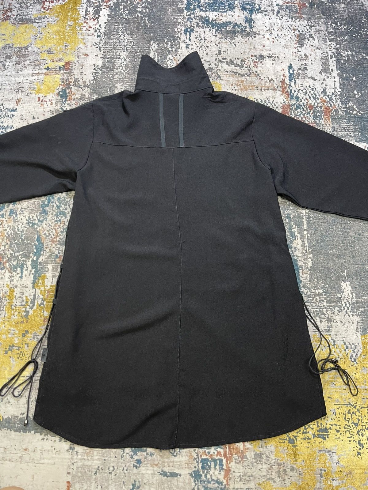 Ozz On Conte Oversized Lace Up Eyelet Goth Long Shirt