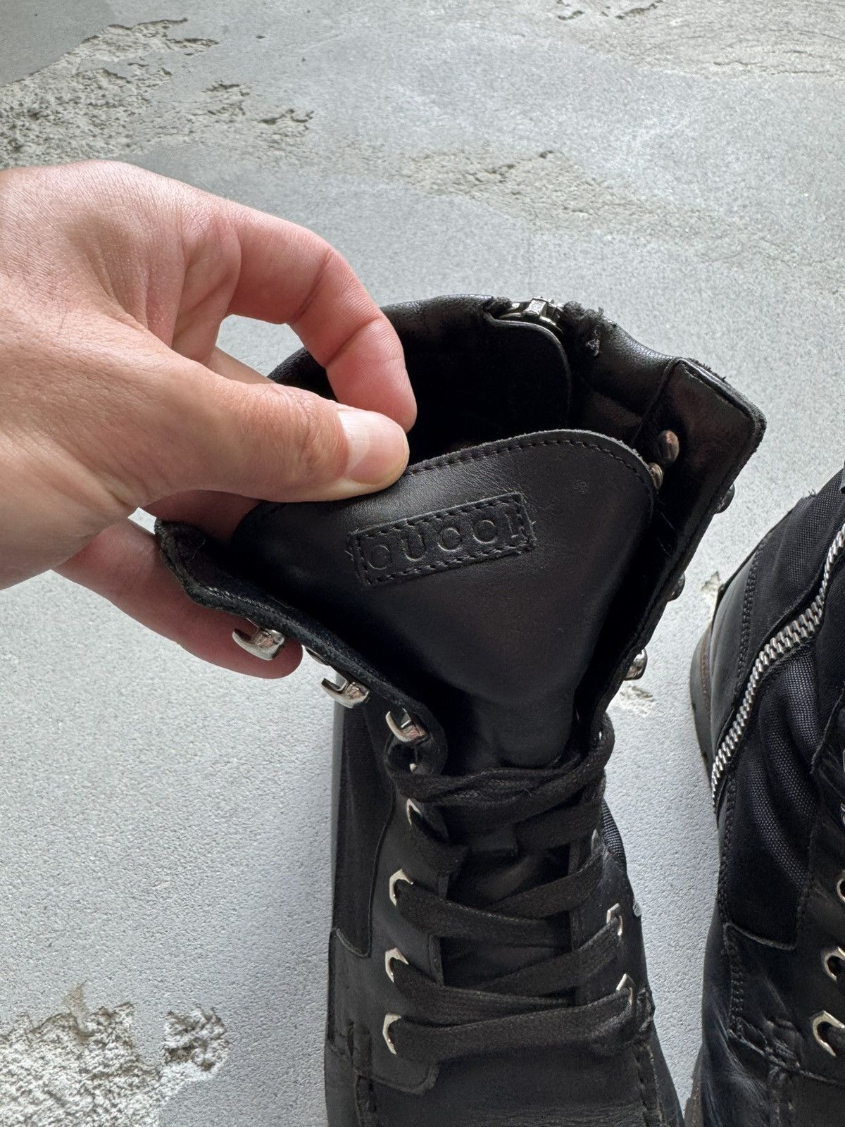 Gucci Black Gucci Leather Combat Boots Size US 7 / EU 40 - 5 Thumbnail