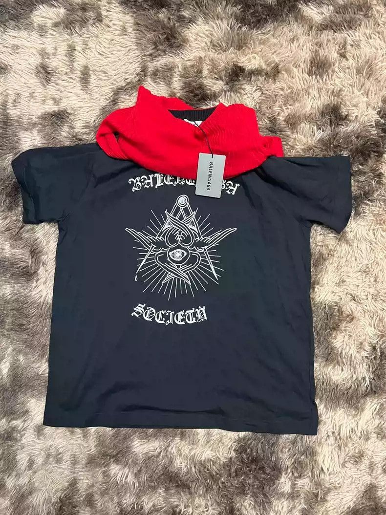Balenciaga Balenciaga 20FW Sanskrit Lock Devil's Eye Fake Two Piece Ho Size US M / EU 48-50 / 2 - 1 Thumbnail