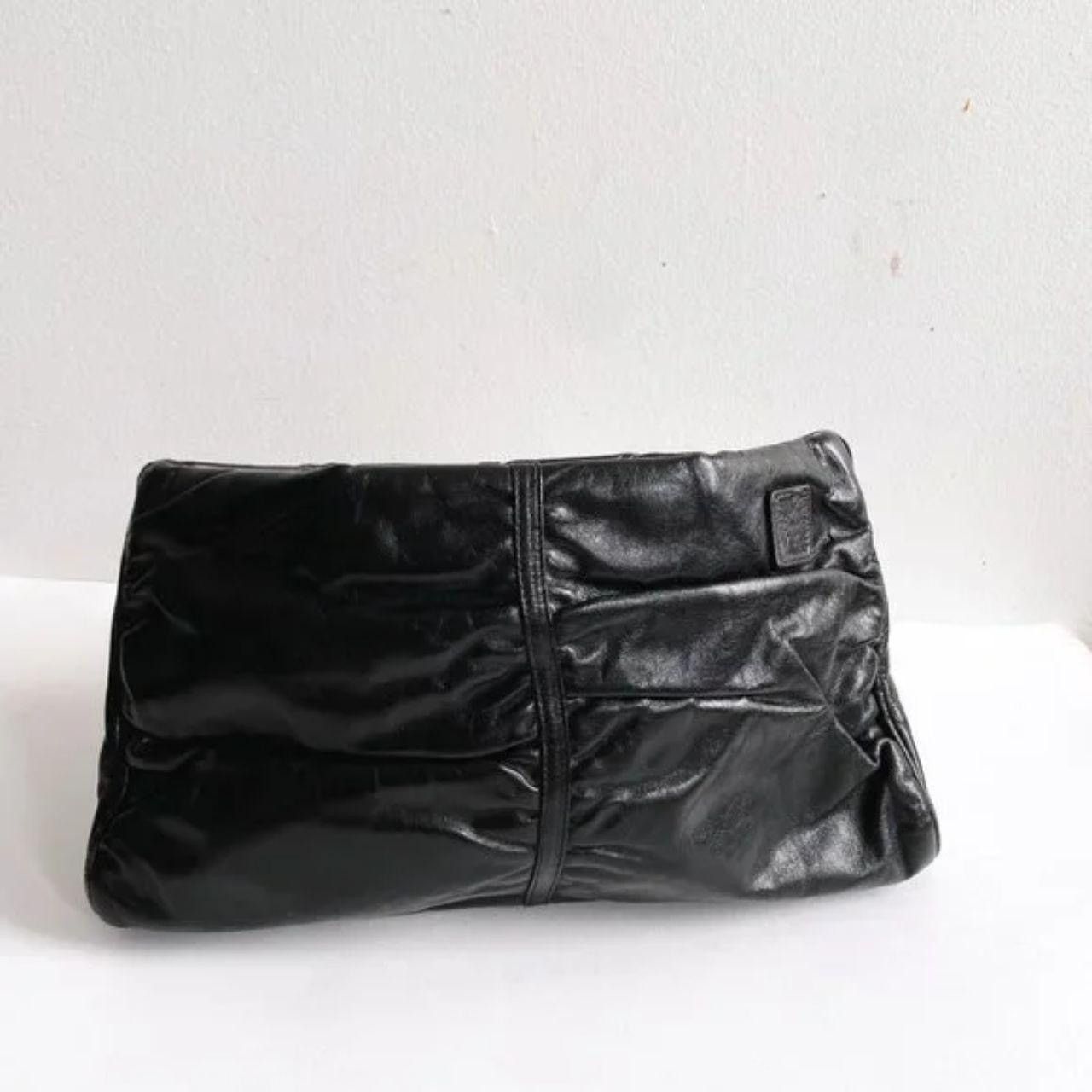 Anne Klein ANNE KLEIN VTG Black Leather Pochette / Clutch Size ONE SIZE - 4 Thumbnail