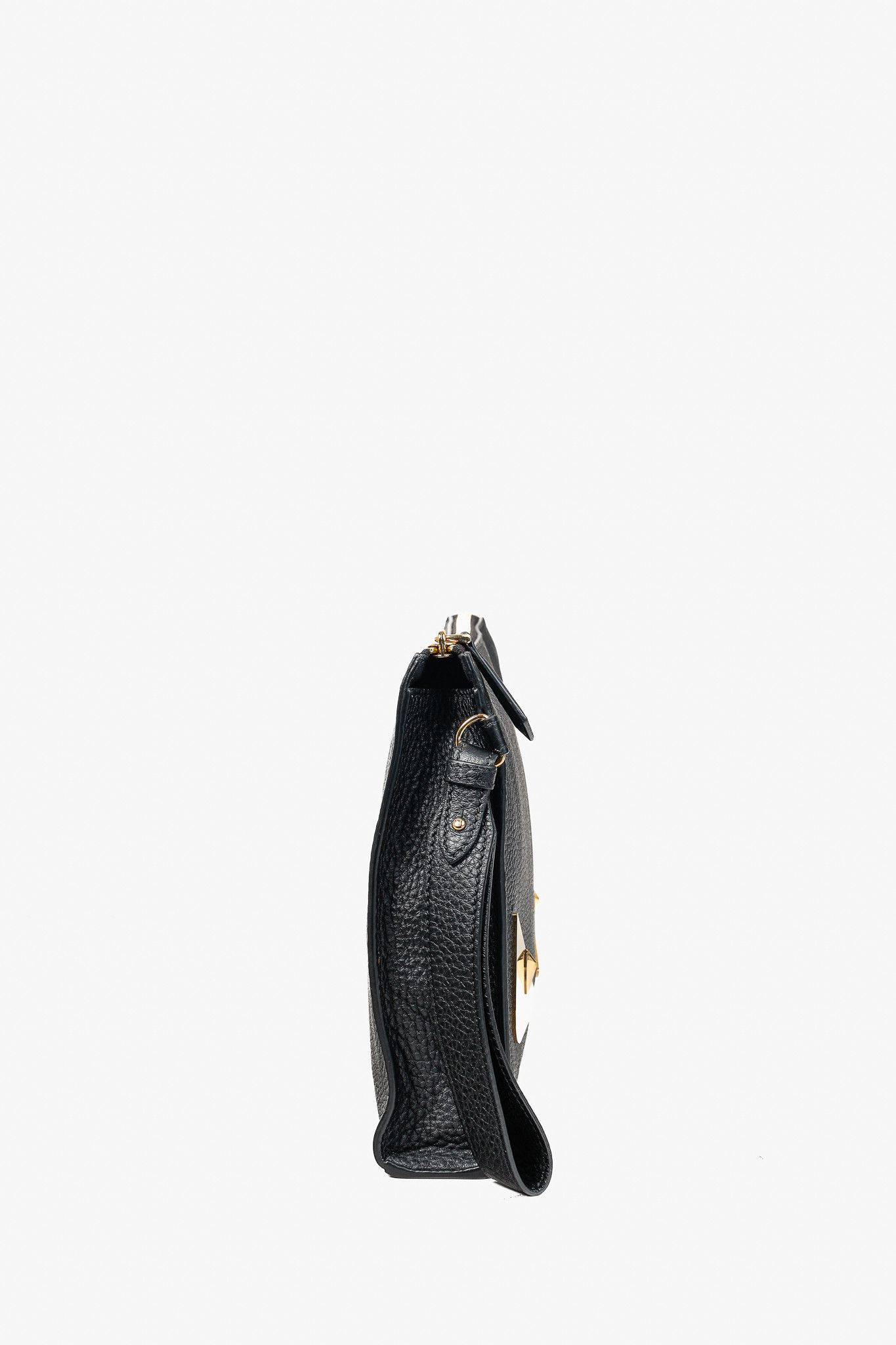 Fendi Fendi Monster Black Pebbled Leather Large Clutch Size ONE SIZE - 3 Thumbnail