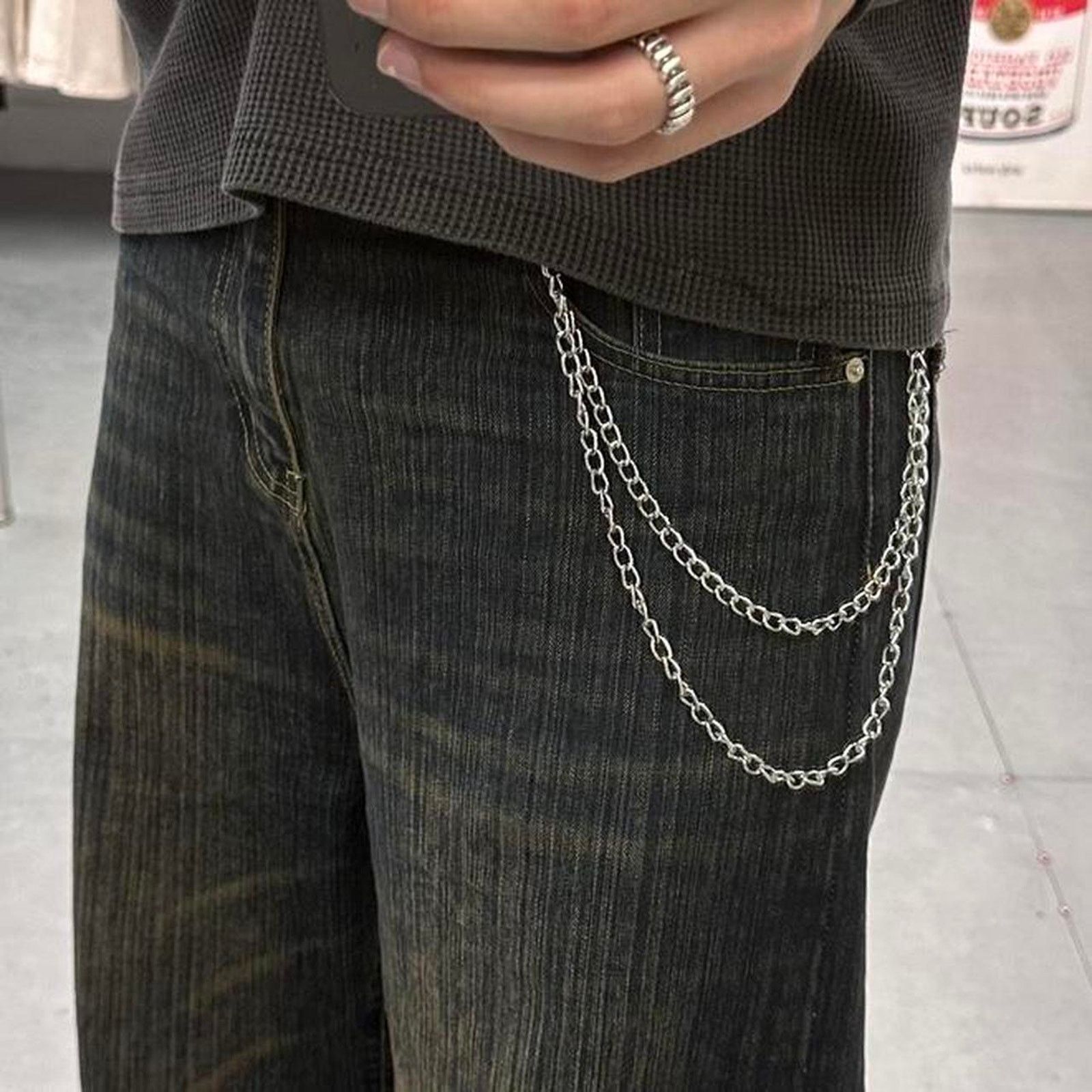 Other Y2k style silver metal grunge MENS2 Size ONE SIZE - 4 Thumbnail