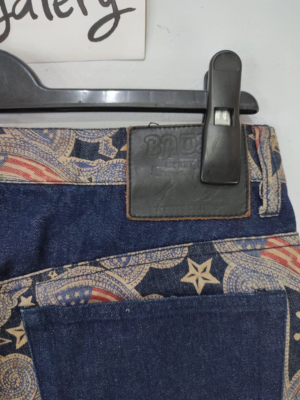 💥Batsu Boys Paisley American Pattern Patchwork Jeans