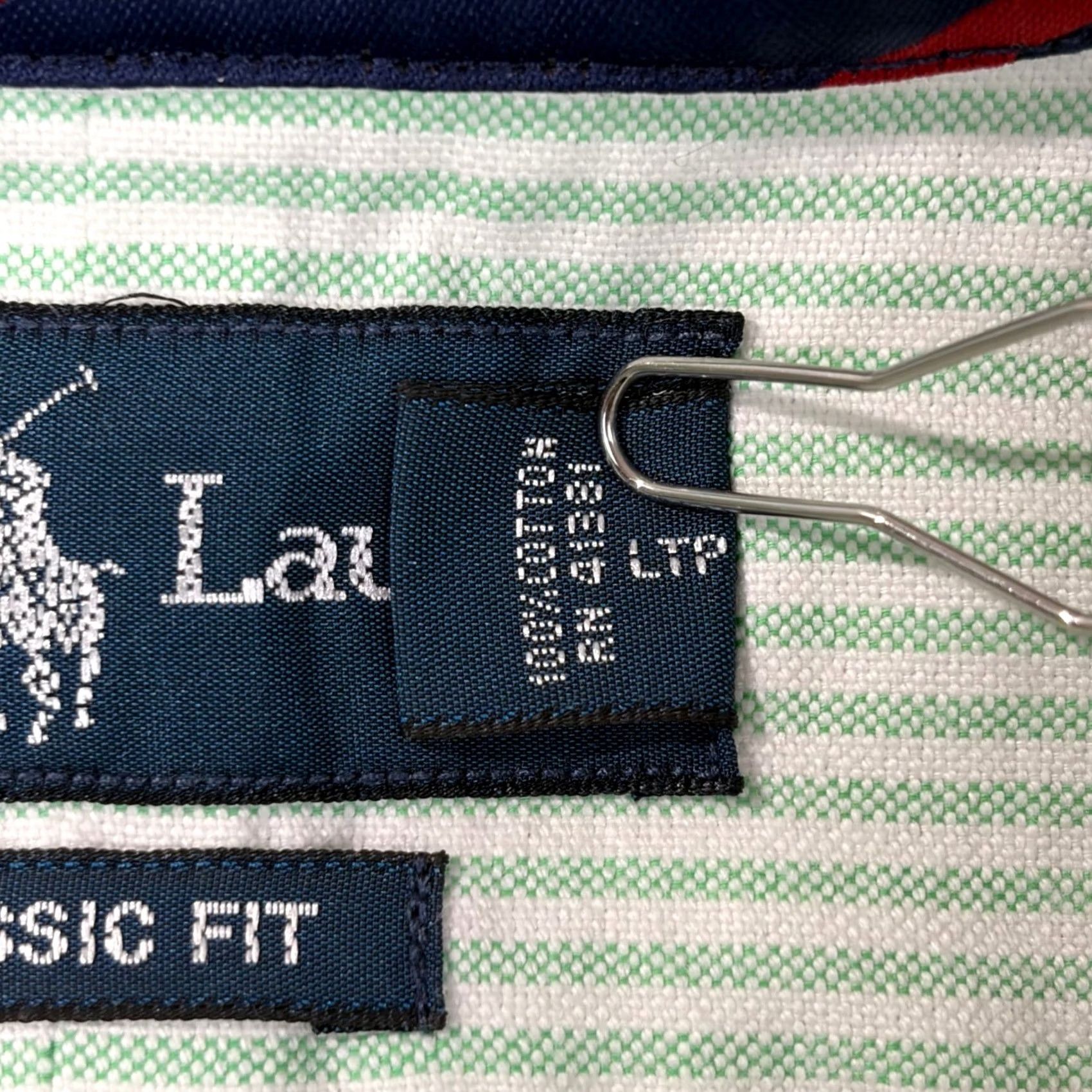 Ralph Lauren Ralph Lauren Mens XL Classic Fit Button Down Shirt Green White Stripe Cotton Size US XL / EU 56 / 4 - 4 Thumbnail