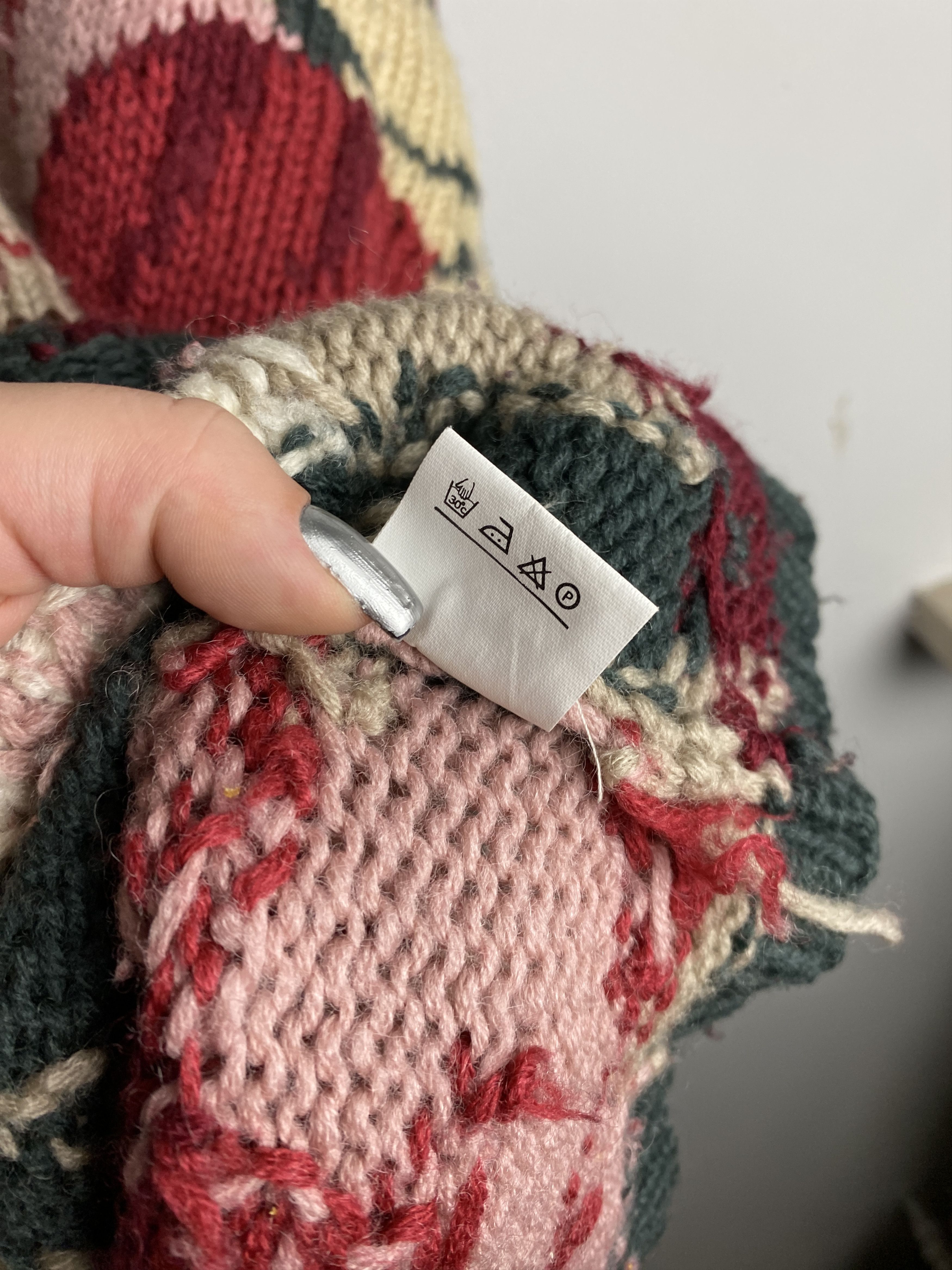 Handmade × Vintage Joseph Tricot vintage wool hand crafted floral cardigan Size ONE SIZE - 5 Thumbnail