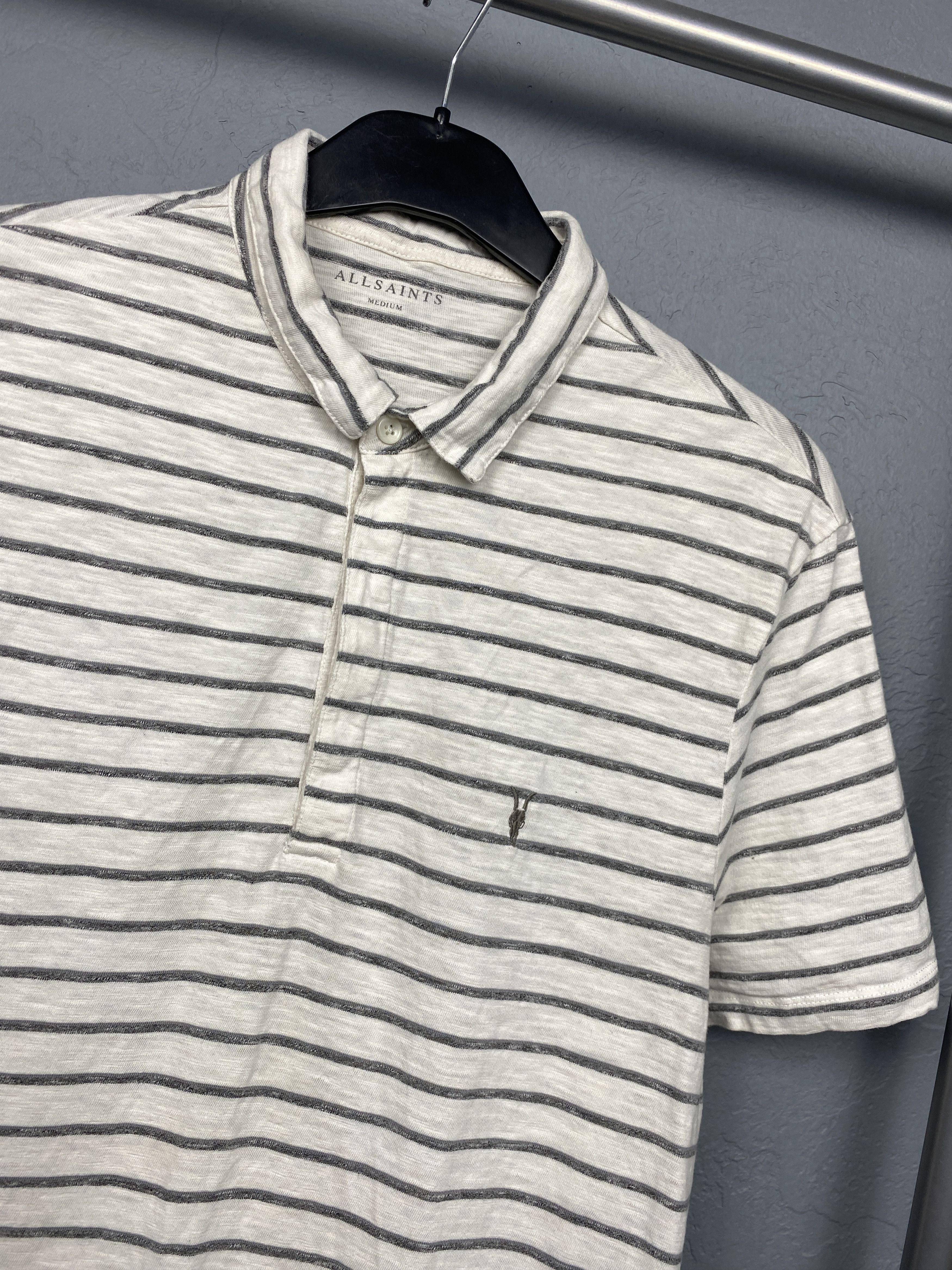 Allsaints Allsaints Vintage Mens Paver Striped Polo Shirt Size US M / EU 48-50 / 2 - 2 Thumbnail