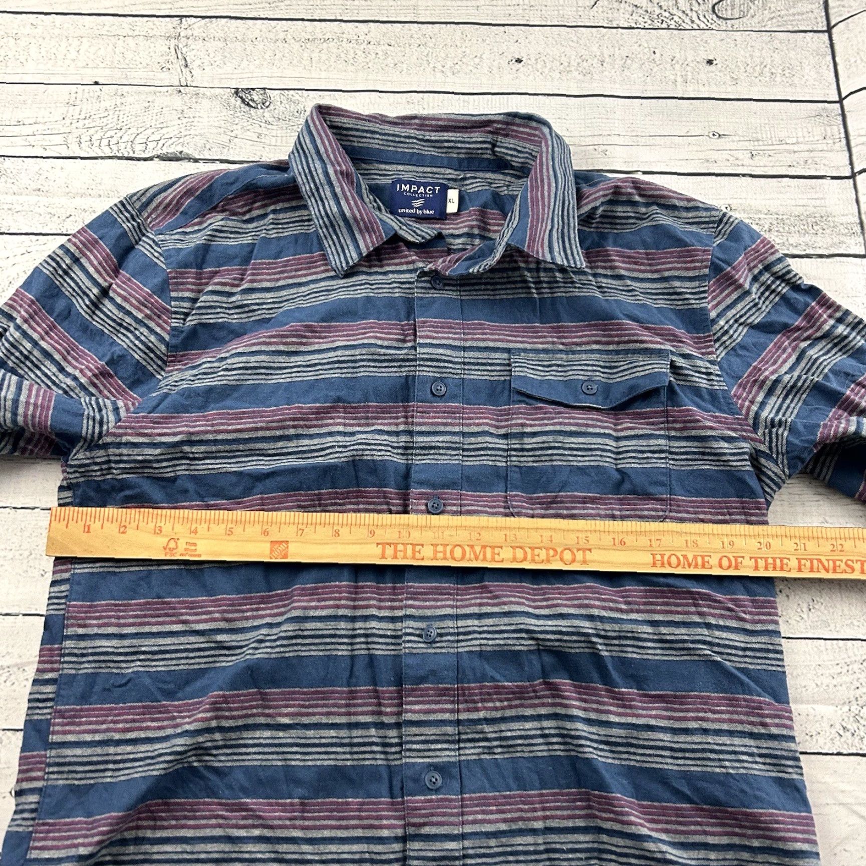 United By Blue United by Blue Striped Button-Up Shirt Men XL Blue Size US XL / EU 56 / 4 - 4 Thumbnail