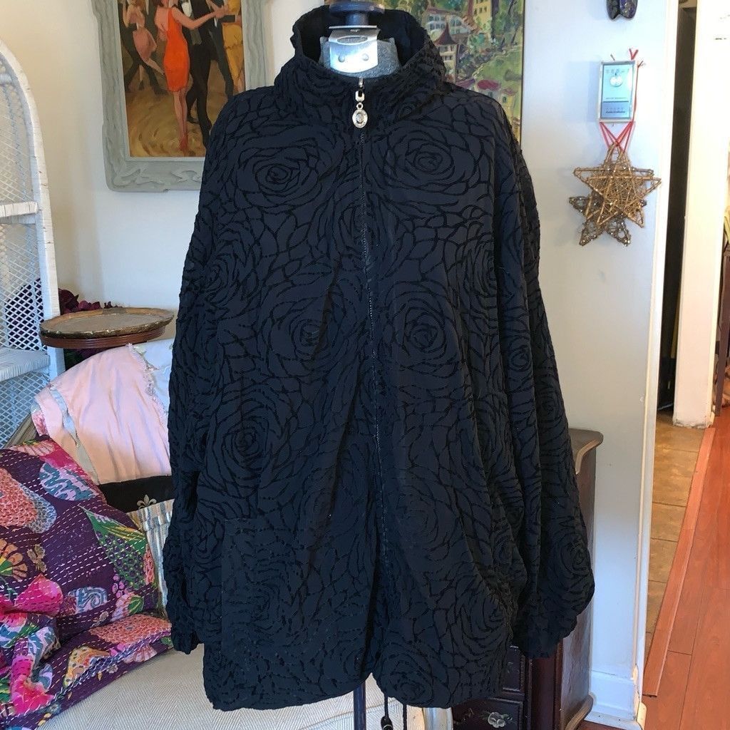 Other Large Chardin black jacket with black rose pattern Size L / US 10 / IT 46 - 2 Thumbnail