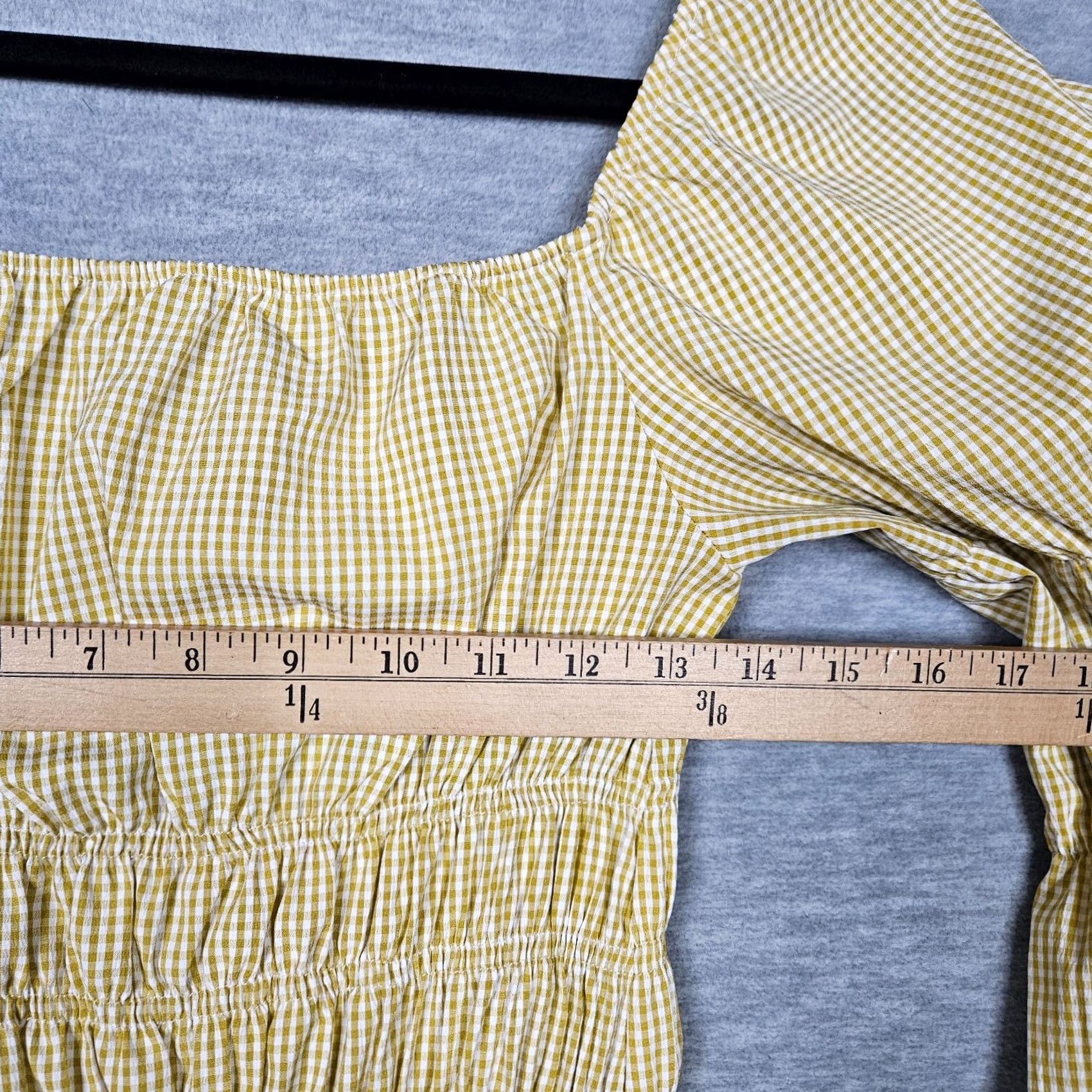 Lulus Lulus Women's Yellow Plaid Off the Shoulder Mini Dress S Dress Size S / US 4 / IT 40 - 6 Thumbnail