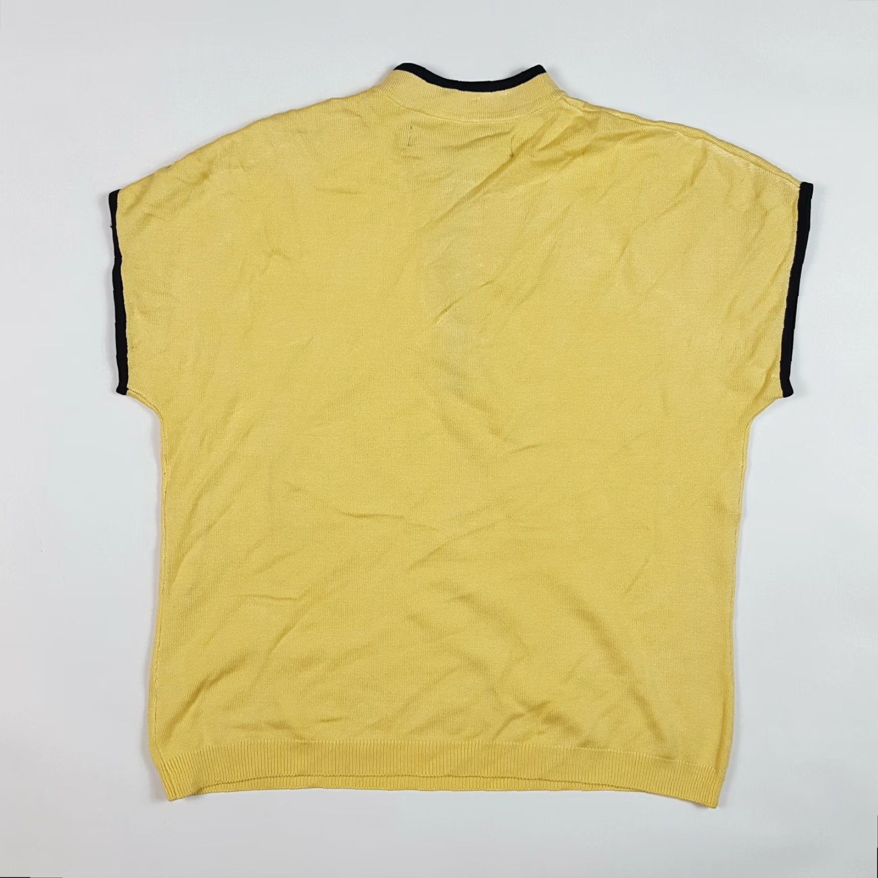 Vintage VINTAGE Jamie Sadock Knit Silk Women's Petite Kimono Yellow Luxury Polo Blouse Shirt Top Cap Sleeve P Yellow Luxury Polo Blouse Shirt Top Size S / US 4 / IT 40 - 6 Thumbnail