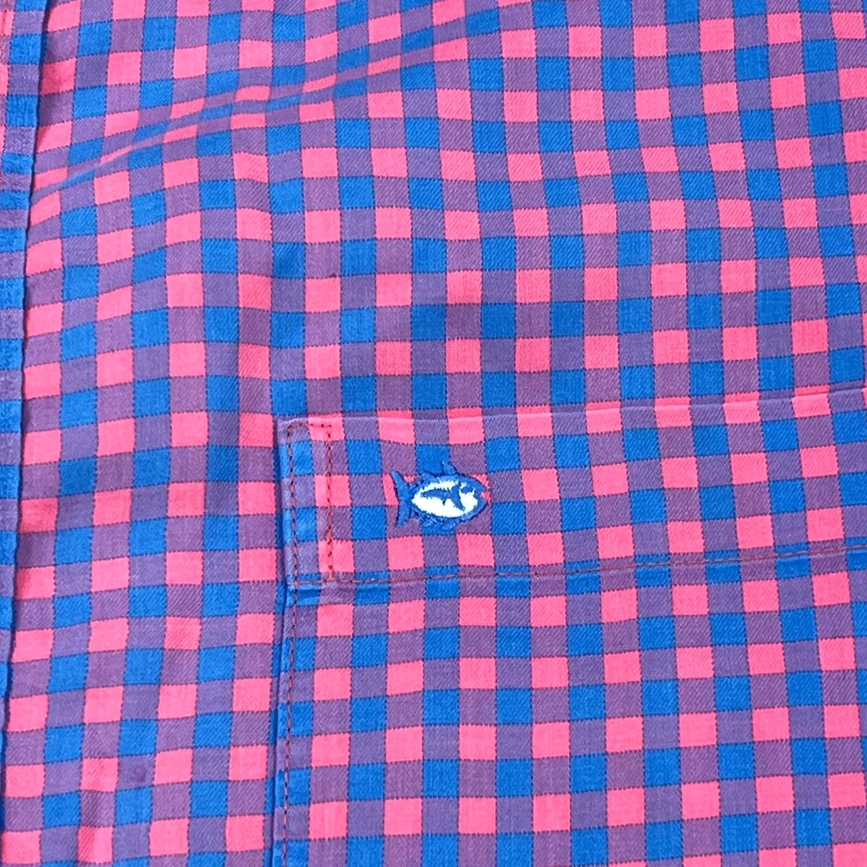 Southern Tide Southern Tide Shirt Men Medium Pink Blue Button Up Gingham Check Performance Size US M / EU 48-50 / 2 - 3 Thumbnail