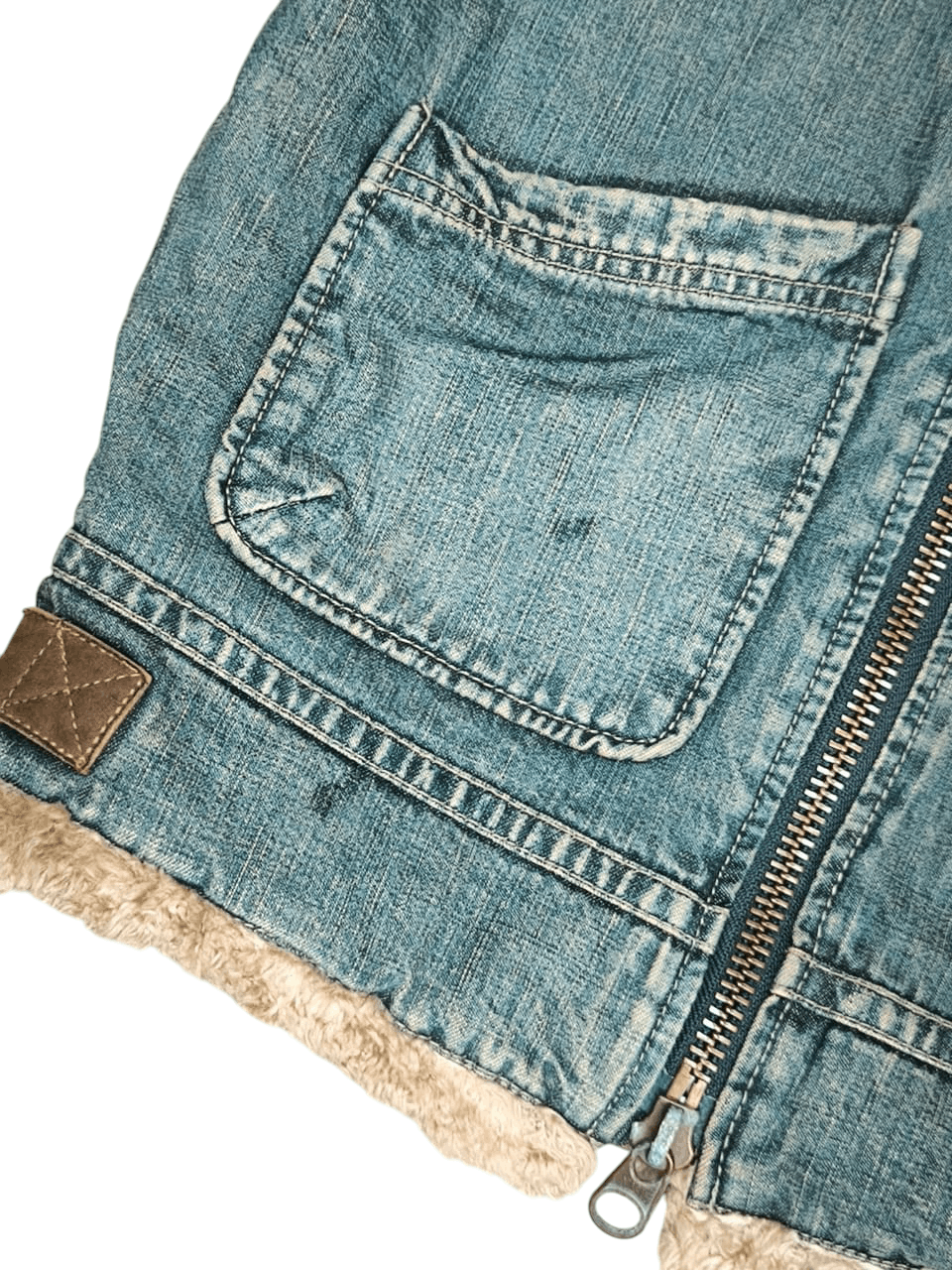 Johnbull Vintage John Bull Kojima Japan Distress Denim jacket Fur Size US M / EU 48-50 / 2 - 8 Thumbnail