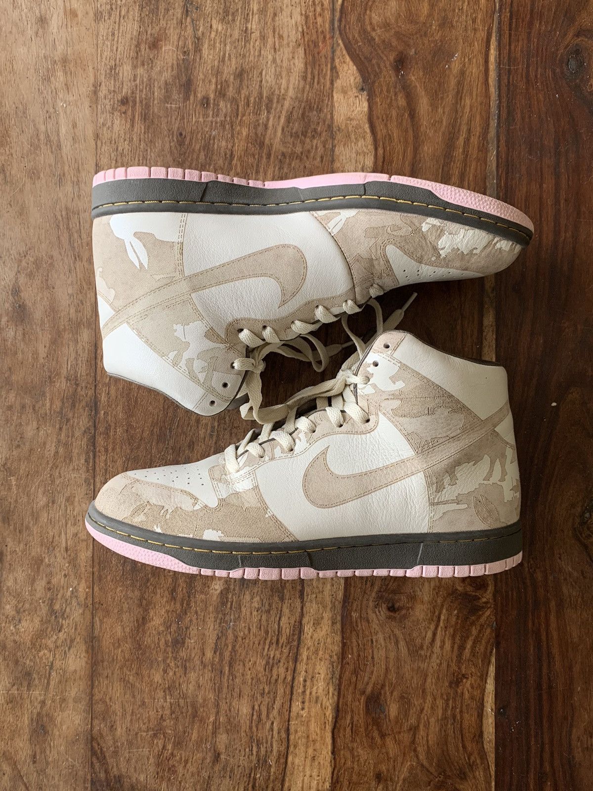 Nike Nike Dunk High One Piece Premium Khaki Pink Ice Size US 8.5 / EU 41-42 - 1 Thumbnail