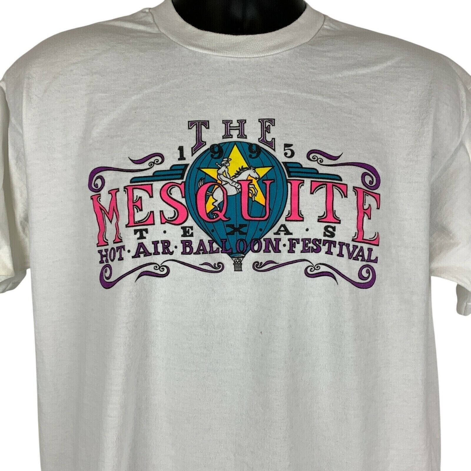 Fruit Of The Loom Vintage Mesquite Hot Air Balloon Festival T Shirt White XL Size US XL / EU 56 / 4 - 1 Thumbnail
