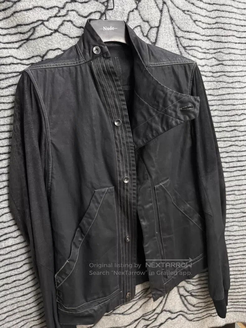 Rick Owens RICK OWENS Waxed Denim and Torn Sheepskin Patchwork Jacket Size US M / EU 48-50 / 2 - 7 Thumbnail