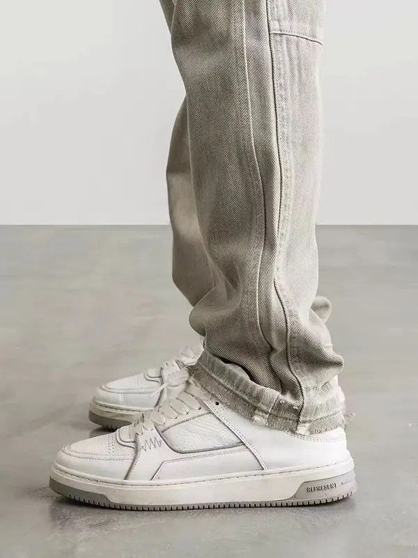 Japanese Brand VIBE Washed gray green straight high street jeans Size US 30 / EU 46 - 4 Thumbnail