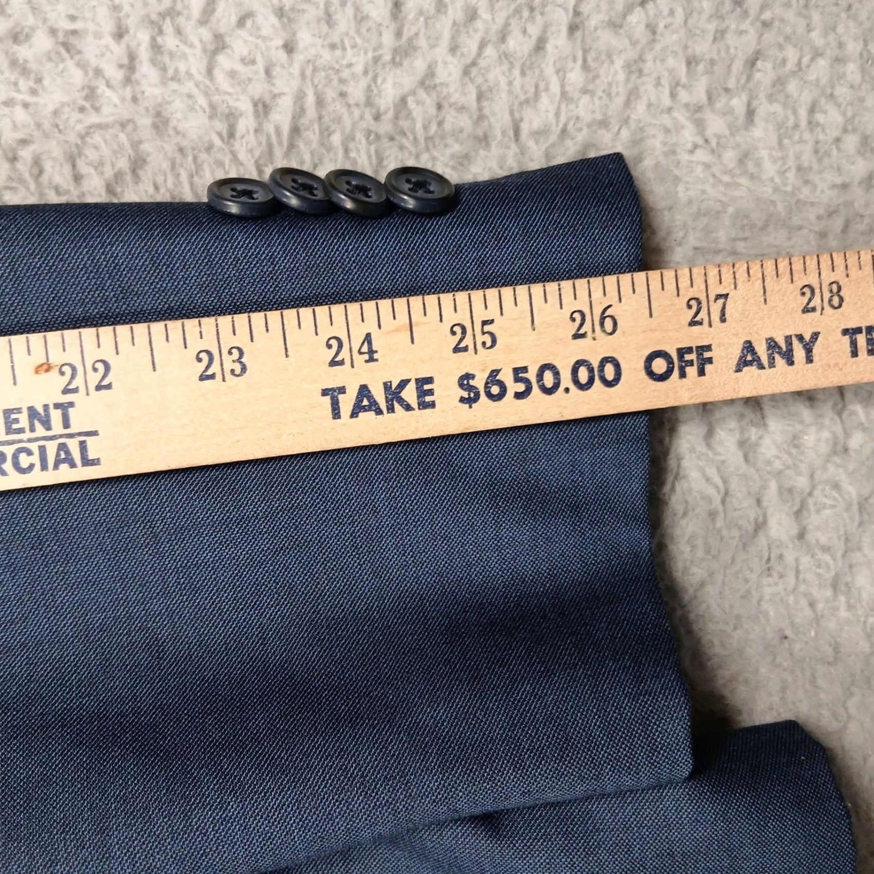 Joseph Abboud VINTAGE: No - Joseph Abboud JOE Wool Blazer Men 42L Blue Two Button Sport Coat Size 42R - 7 Thumbnail