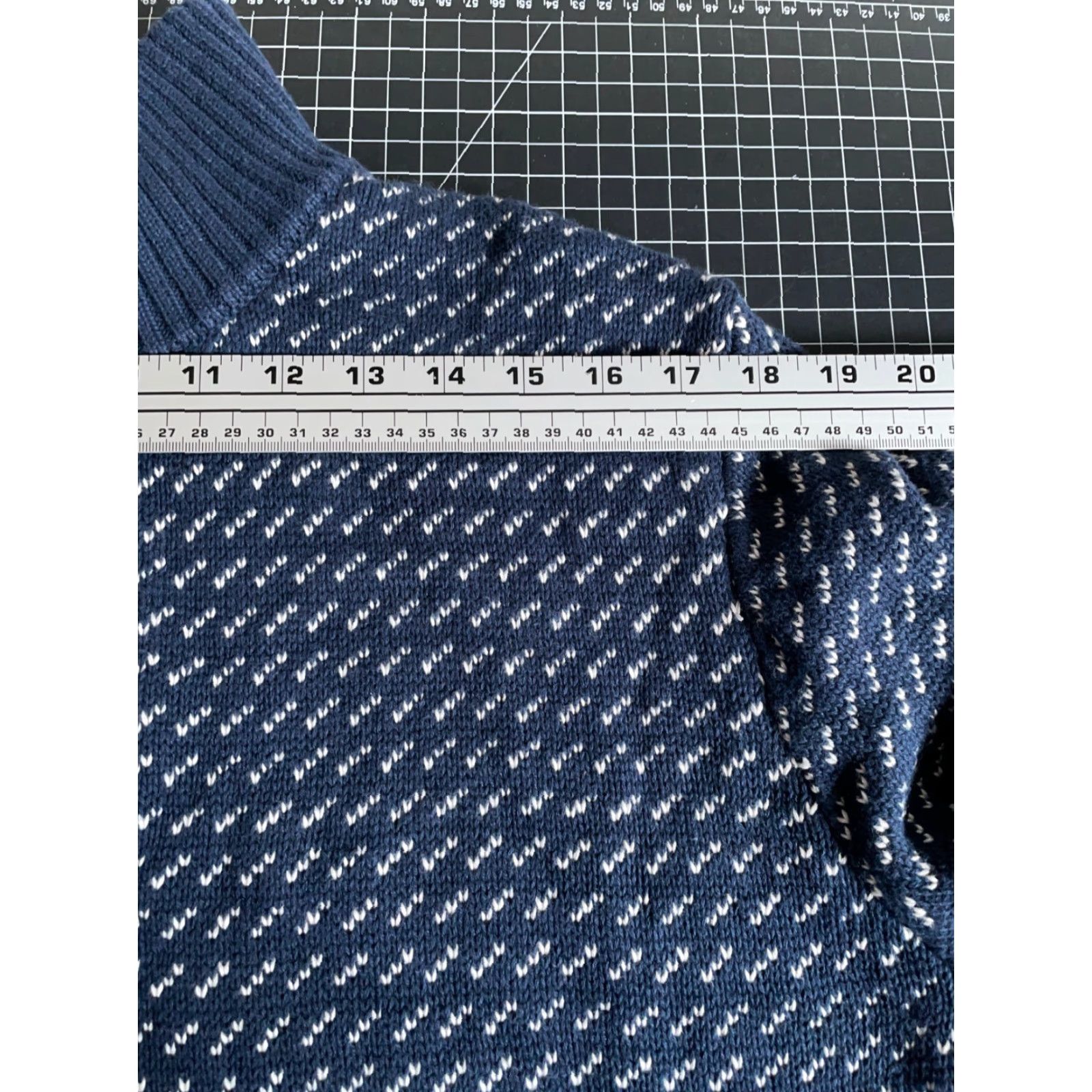 Vintage Woolrich Target Nordic Sweater Men's Large Dark Blue Birdseye Cotton Knit Henley Size US L / EU 52-54 / 3 - 7 Thumbnail