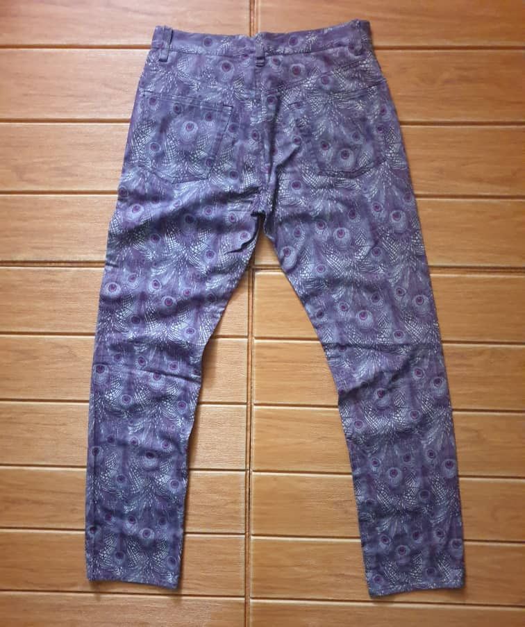 Hysteric Glamour 💥Hysteric Glamour Monogram peacock purple colour pant Size US 29 - 16 Thumbnail