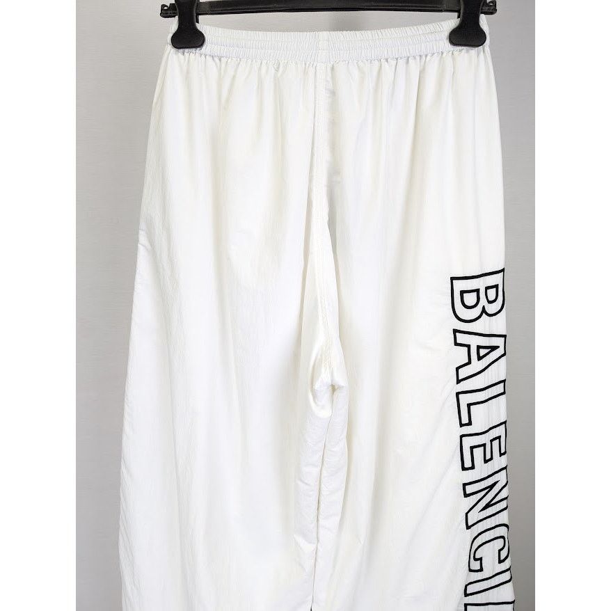 Balenciaga o1rshd1 Light Track Nylon Tracksuit Pants in White Size US 32 / EU 48 - 13 Thumbnail