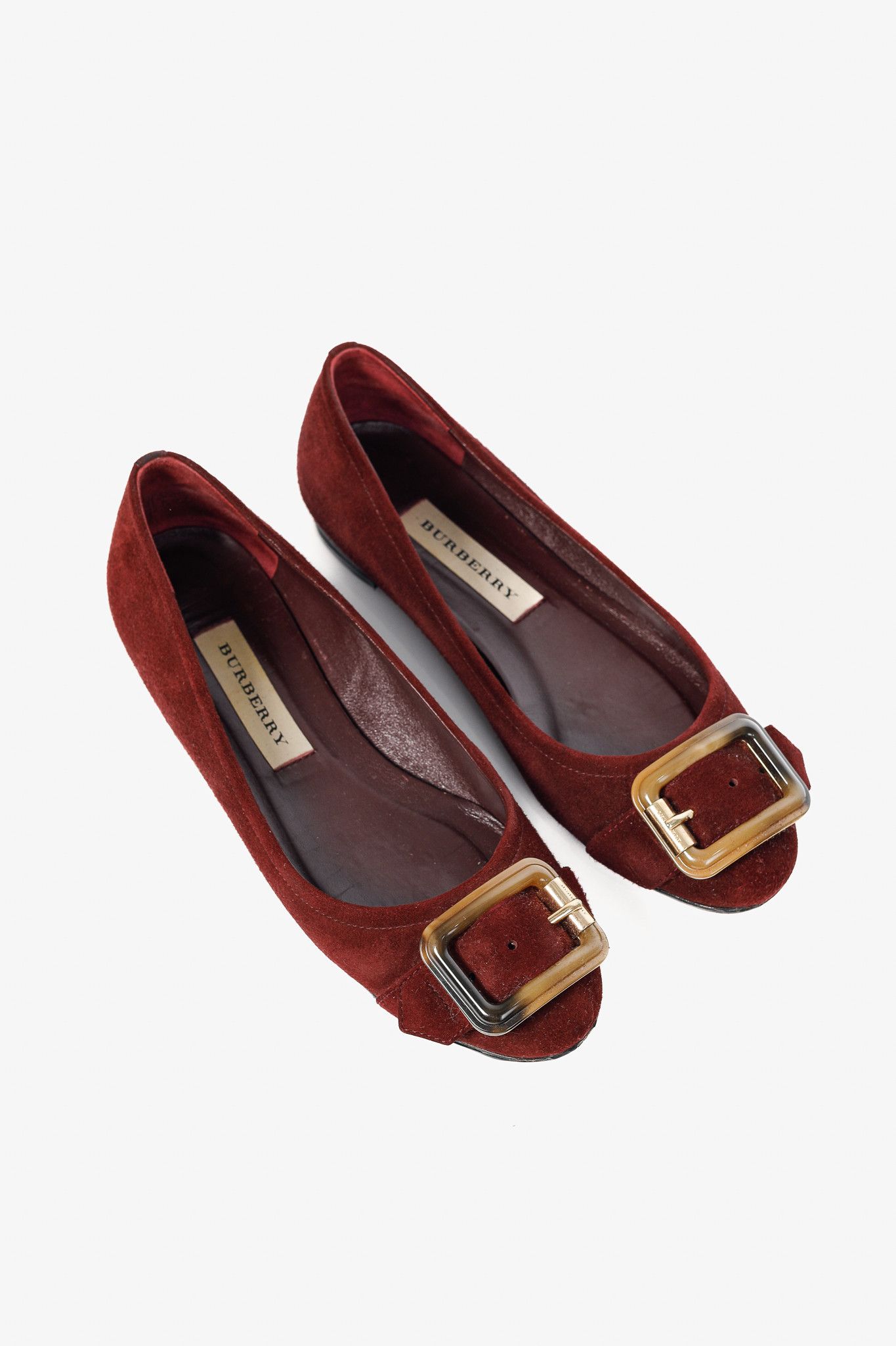 Burberry Burberry Leygreen Suede Trench Buckle Ballerina Flats Size US 5.5 / IT 35.5 - 1 Thumbnail