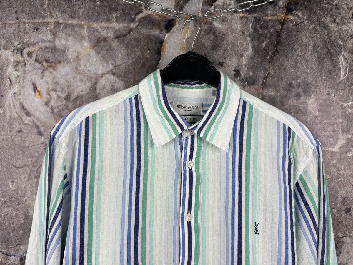 Yves Saint Laurent Yves Saint Laurent Striped Long Sleeve Shirt Button Up SizeL Size US L / EU 52-54 / 3 - 2 Thumbnail