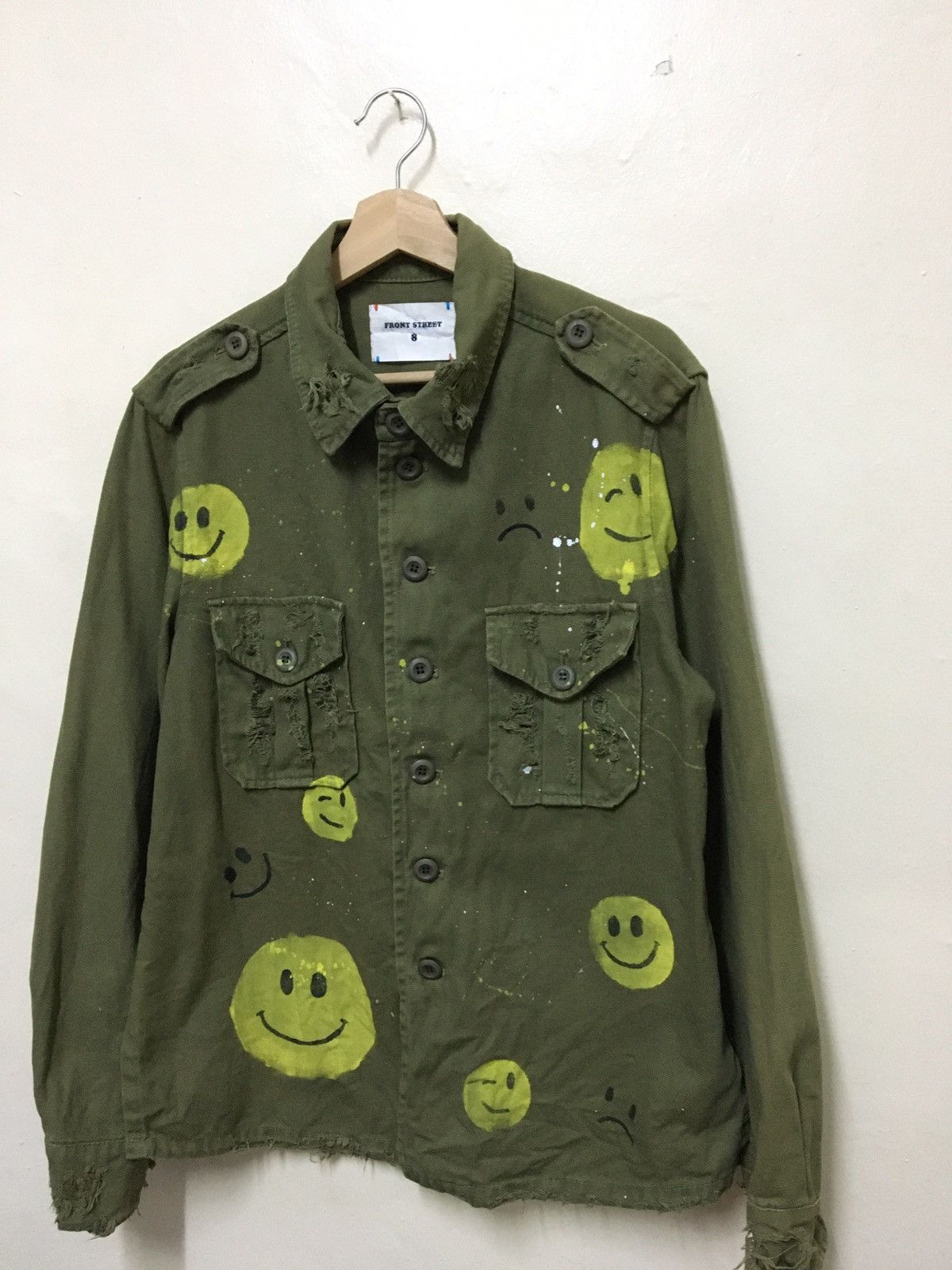 Vintage Army Jacket Front Street 8 Made In Italy Size US L / EU 52-54 / 3 - 3 Thumbnail