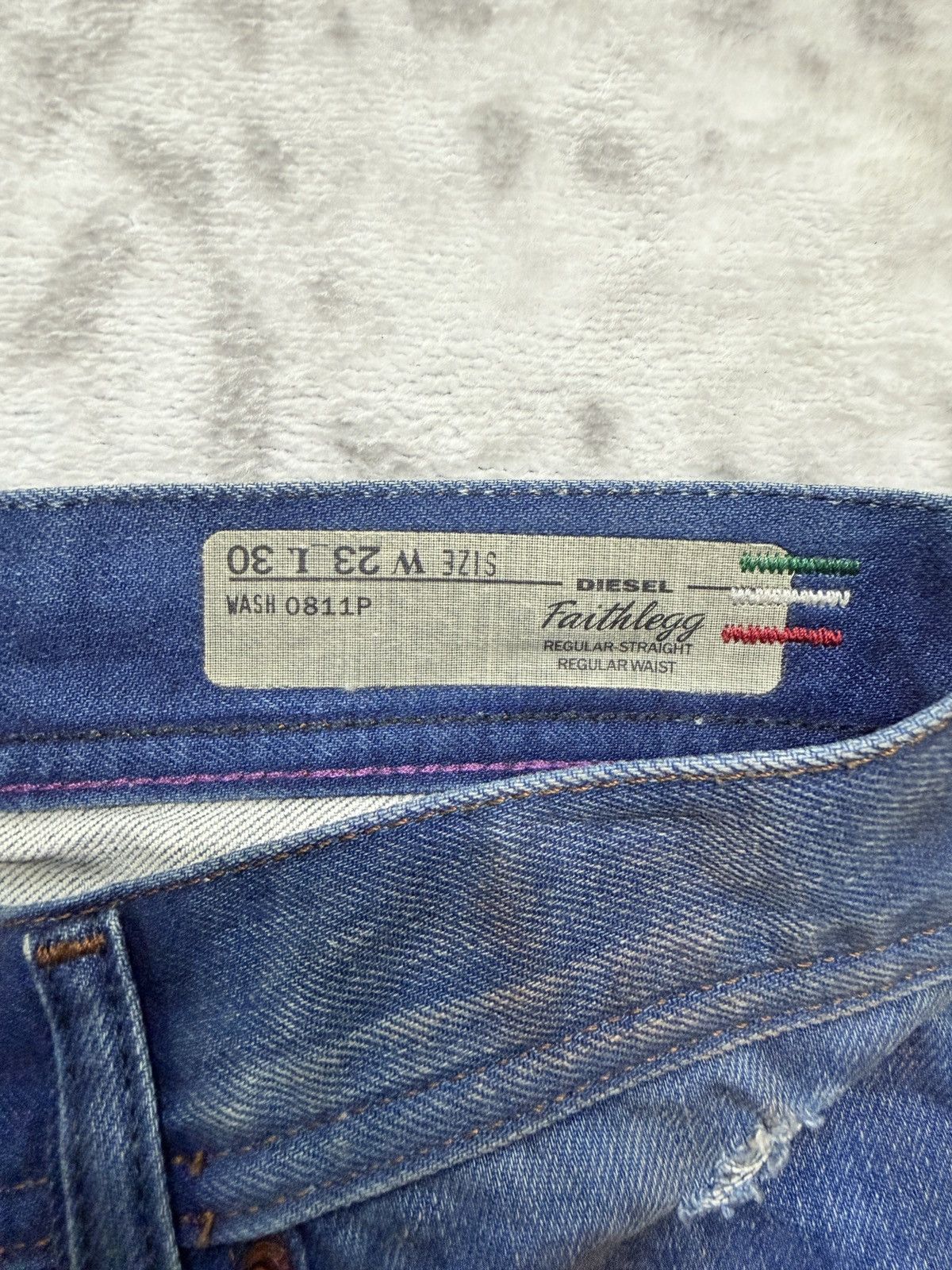 Diesel Diesel Faithlegg Women Straight Fit Y2K Mud Washed Denim Size US 27 - 16 Thumbnail