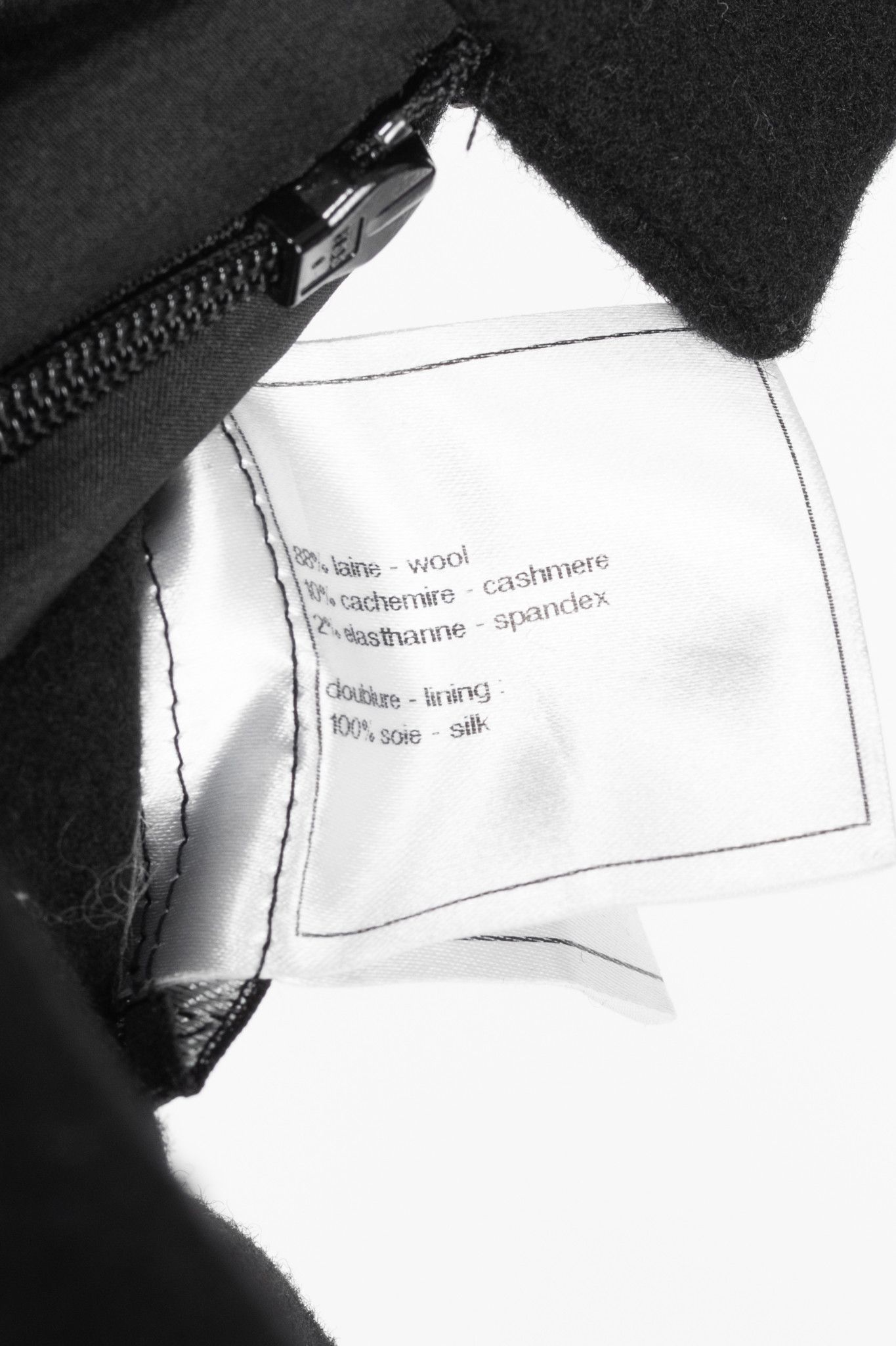 Chanel Chanel Black Wool-Blend Panelled A-Line Knee-Length Skirt Size 26" / US 2 / IT 38 - 11 Thumbnail