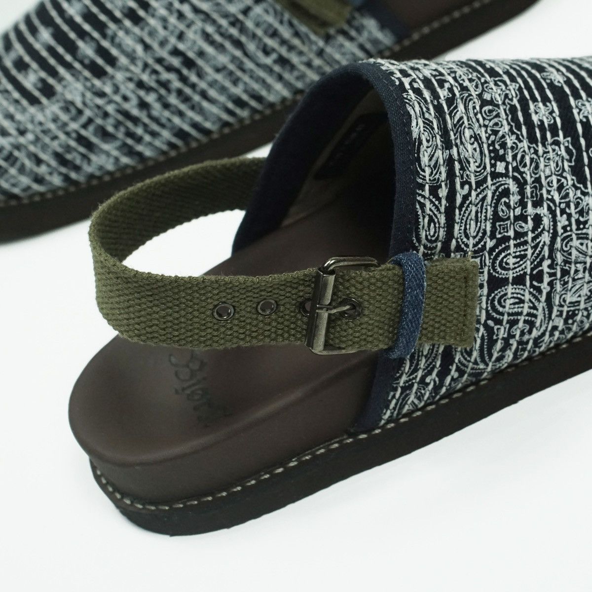 Japanese Brand *NoTariff Bandana Sashiko Stitch Indigo Dyed Mule / Clog Size US 10 / EU 43 - 3 Thumbnail
